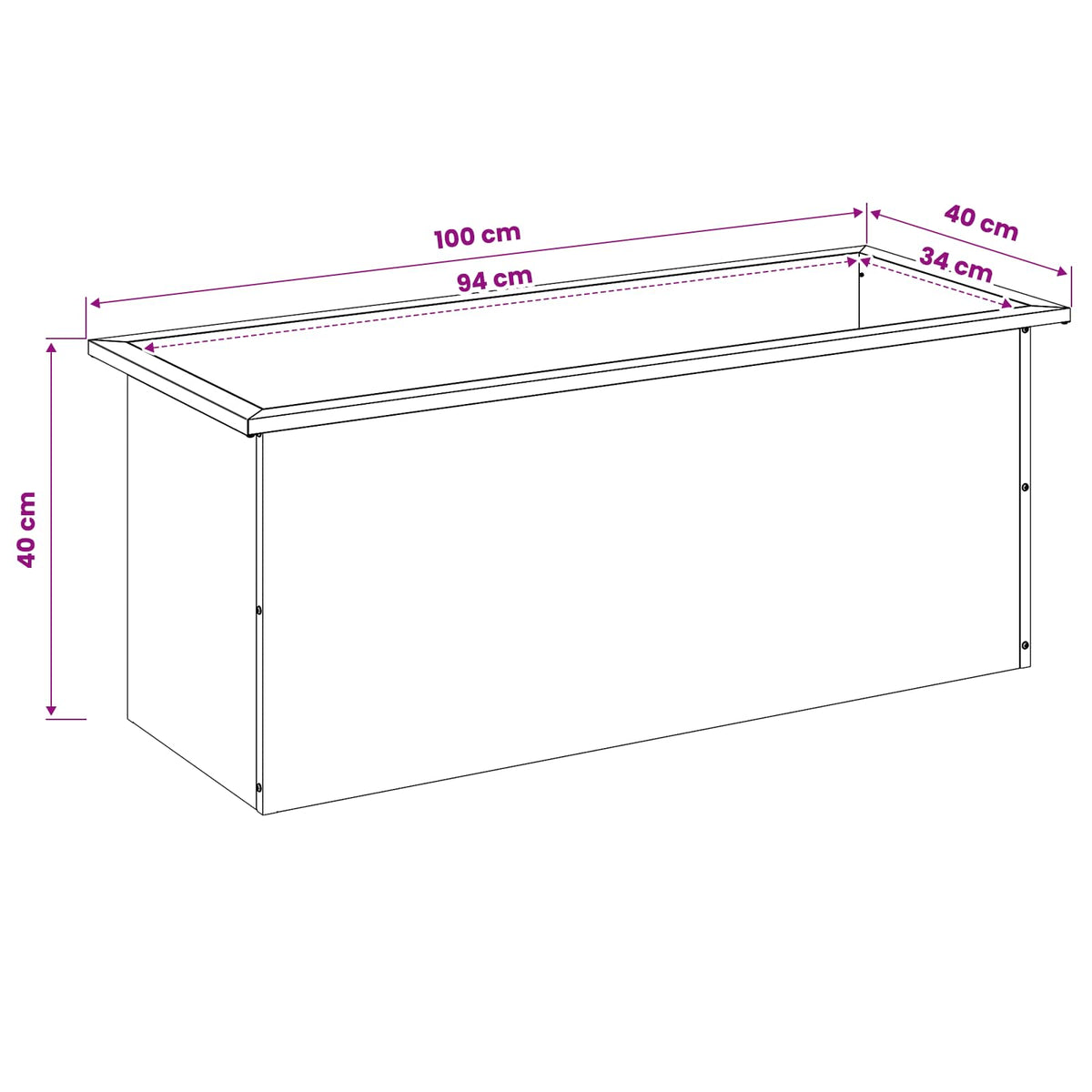 Garden Planter with LED 2 pcs Antracite 40 x 100 x 40 cm Steel