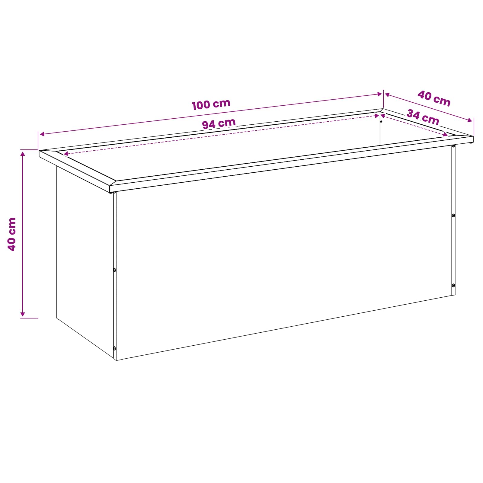 Garden Planter with LED 2 pcs Antracite 40 x 100 x 40 cm Steel