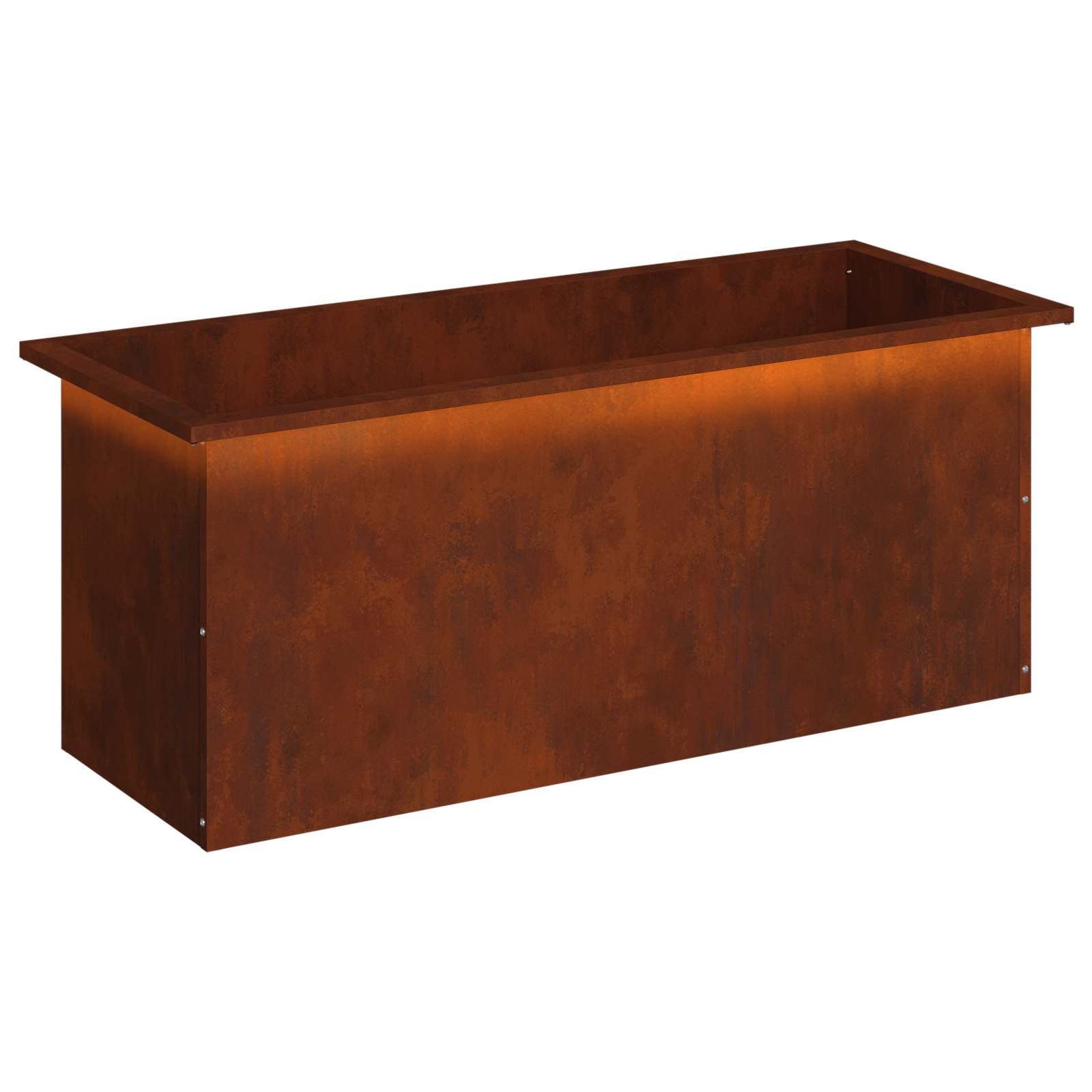 Garden Planter with LED Rusty 40 x 100 x 40 cm Weathering Steel