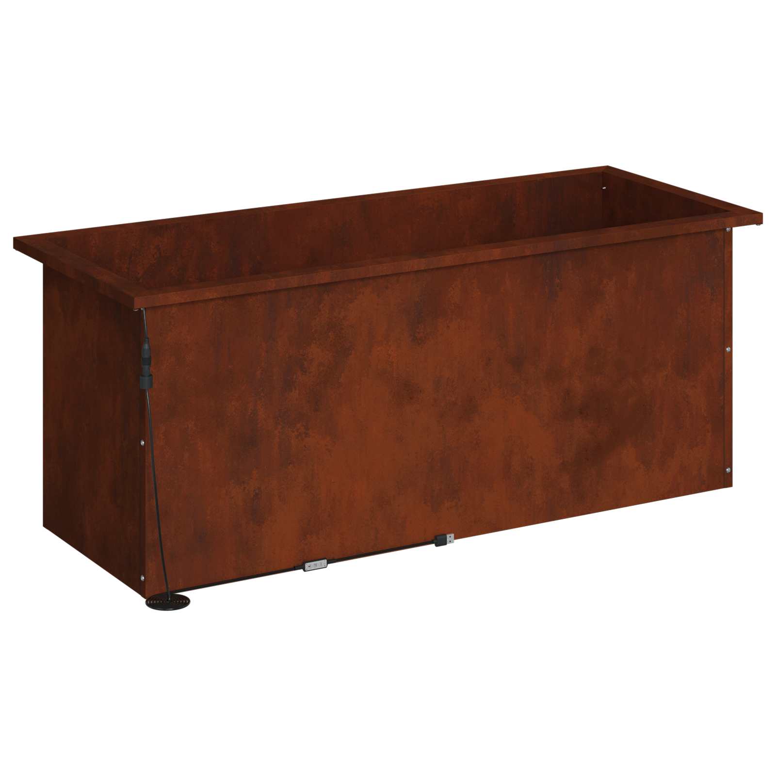 Garden Planter with LED Rusty 40 x 100 x 40 cm Weathering Steel