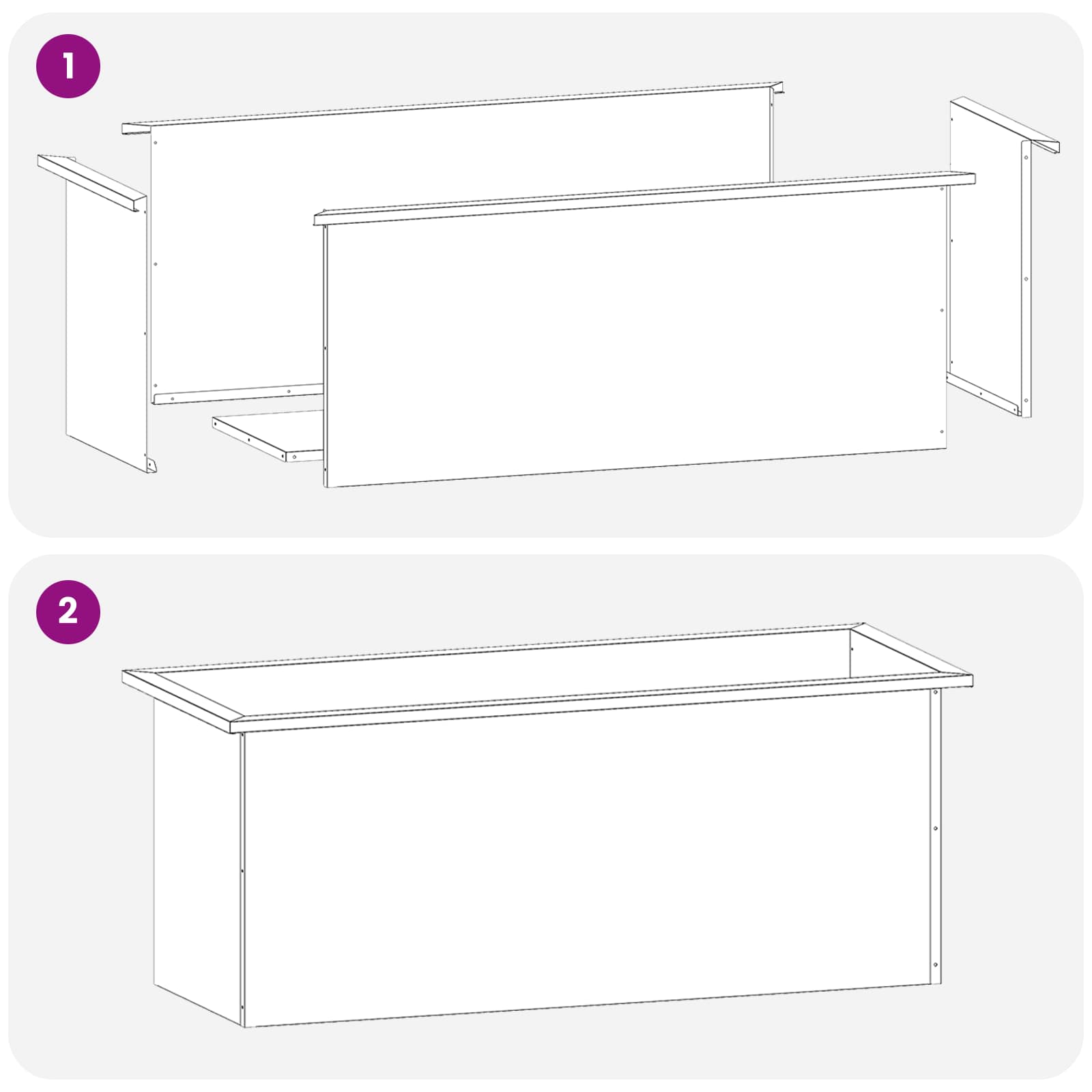 Garden Planter with LED 2 pcs Rusty 40 x 100 x 40 cm