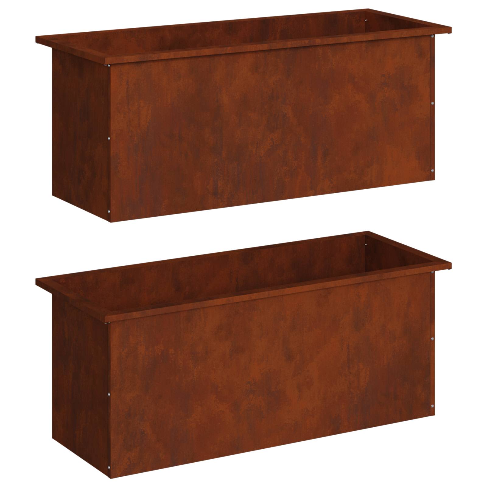 Garden Planter with LED 2 pcs Rusty 40 x 100 x 40 cm