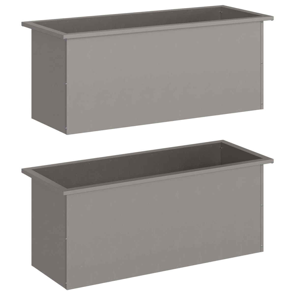 Garden Planter with LED 2 pcs Rusty 40 x 100 x 40 cm