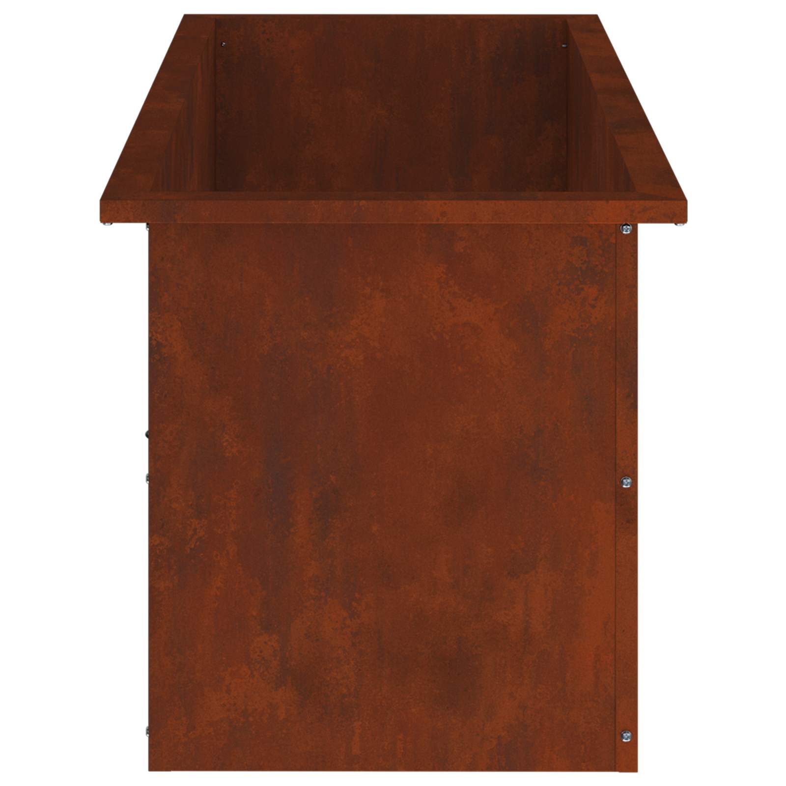 Garden Planter with LED 2 pcs Rusty 40 x 100 x 40 cm