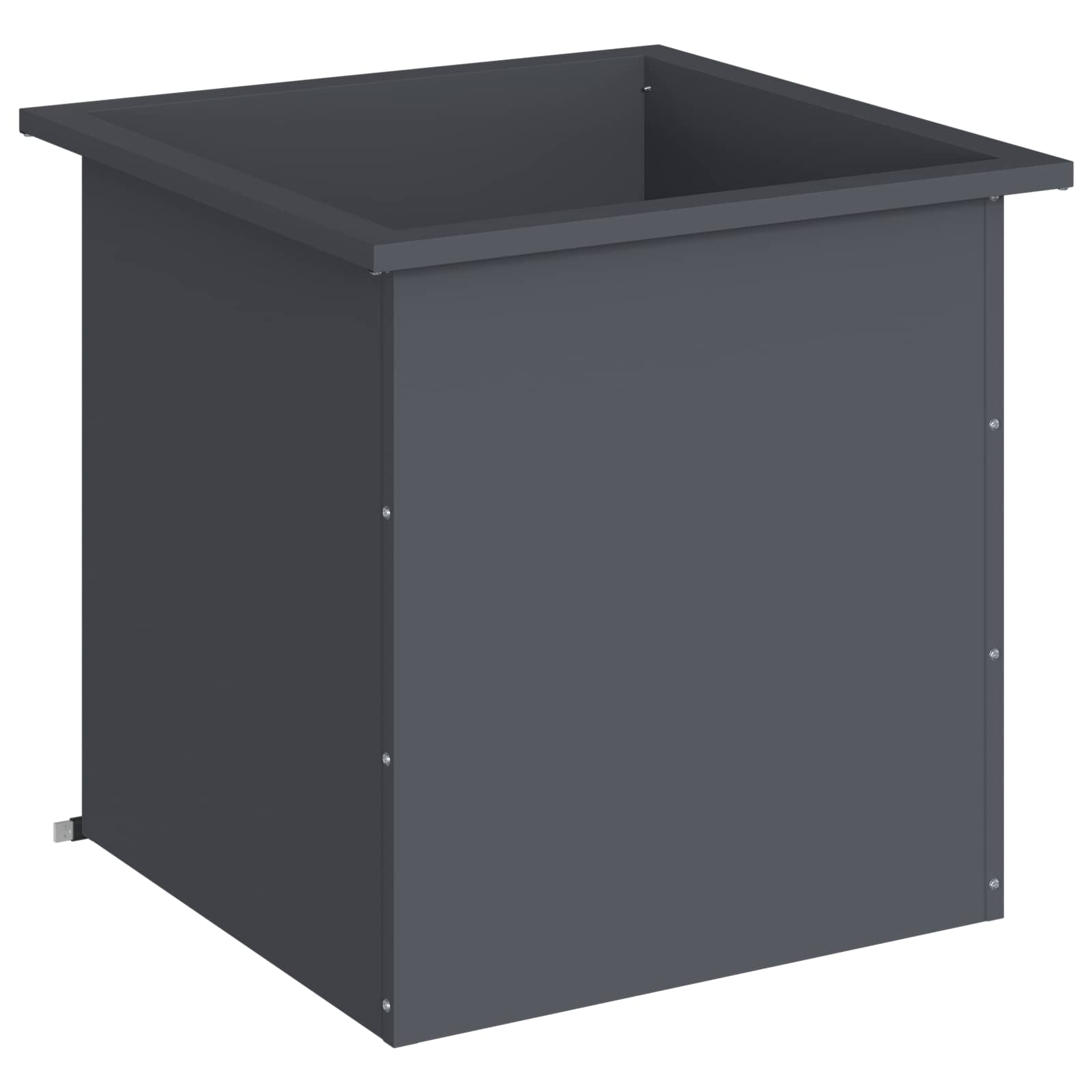 Garden Planter with LED Antracite 50 x 50 x 48 cm Steel