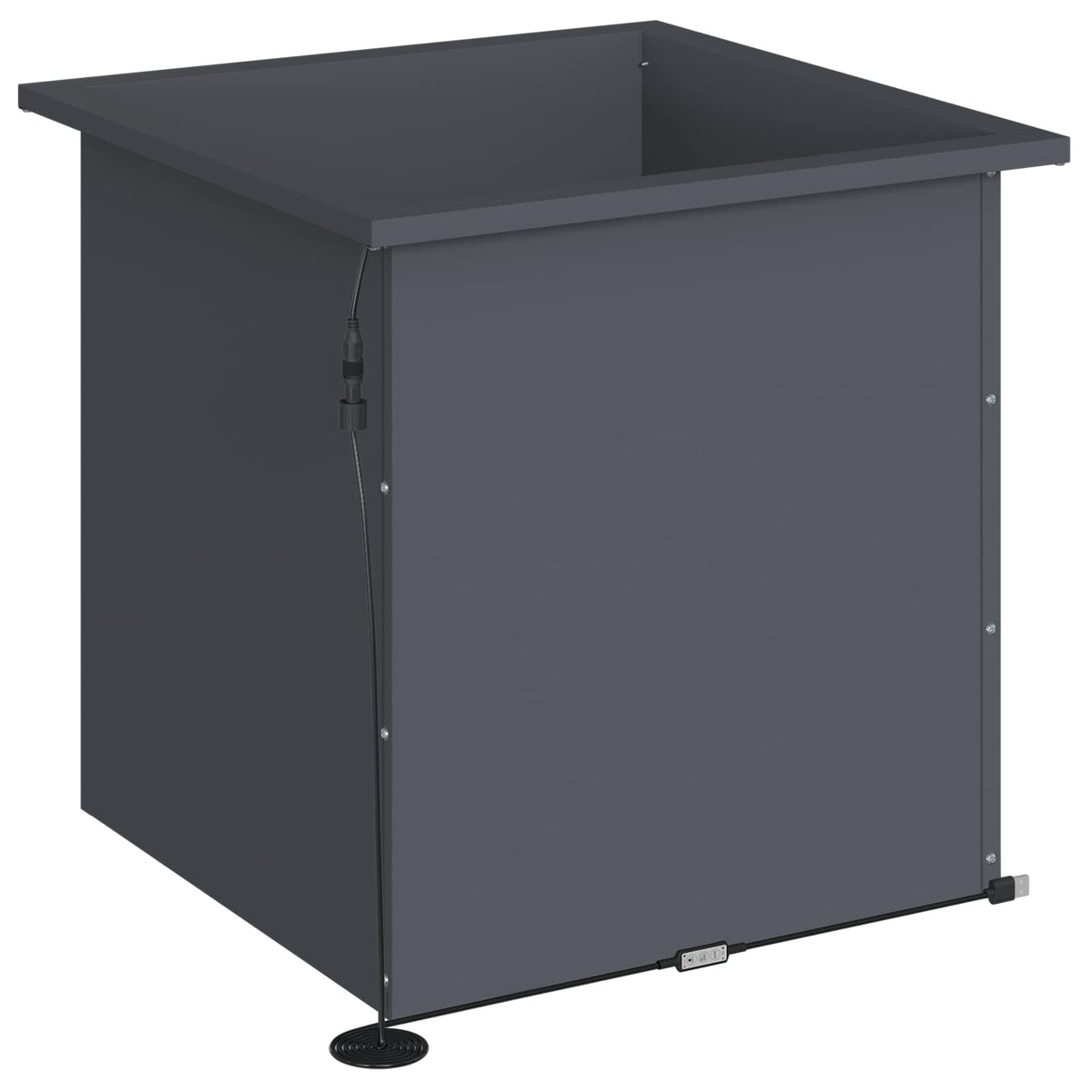 Garden Planter with LED Antracite 50 x 50 x 48 cm Steel