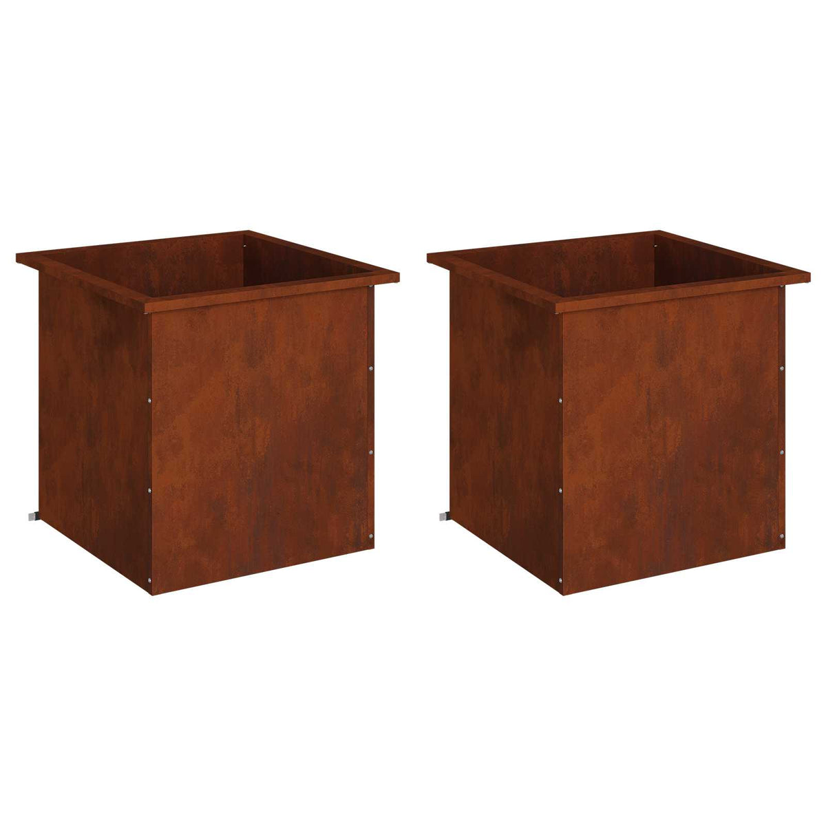Garden Planter with LED 2 pcs Rusty 50 x 50 x 48 cm