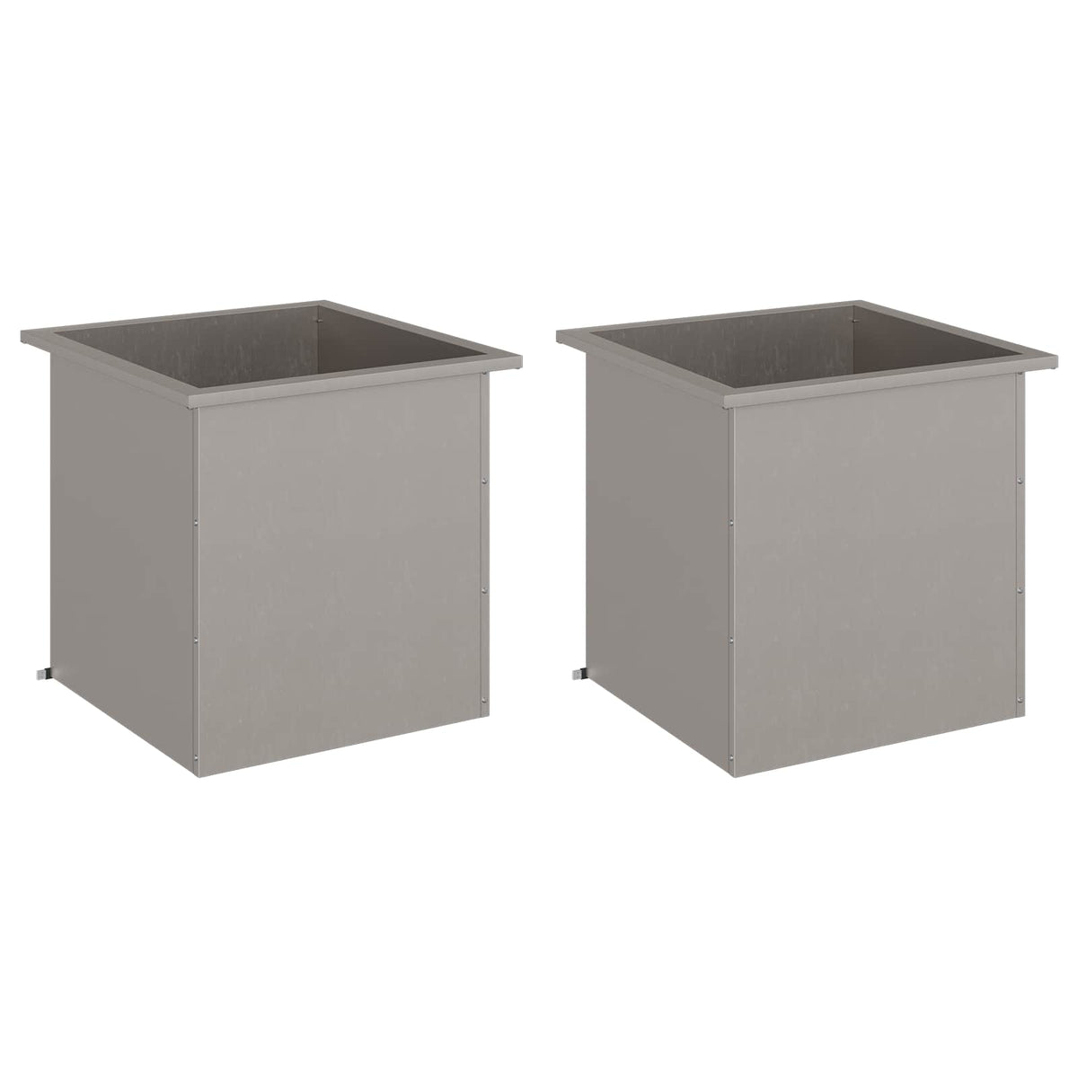 Garden Planter with LED 2 pcs Rusty 50 x 50 x 48 cm