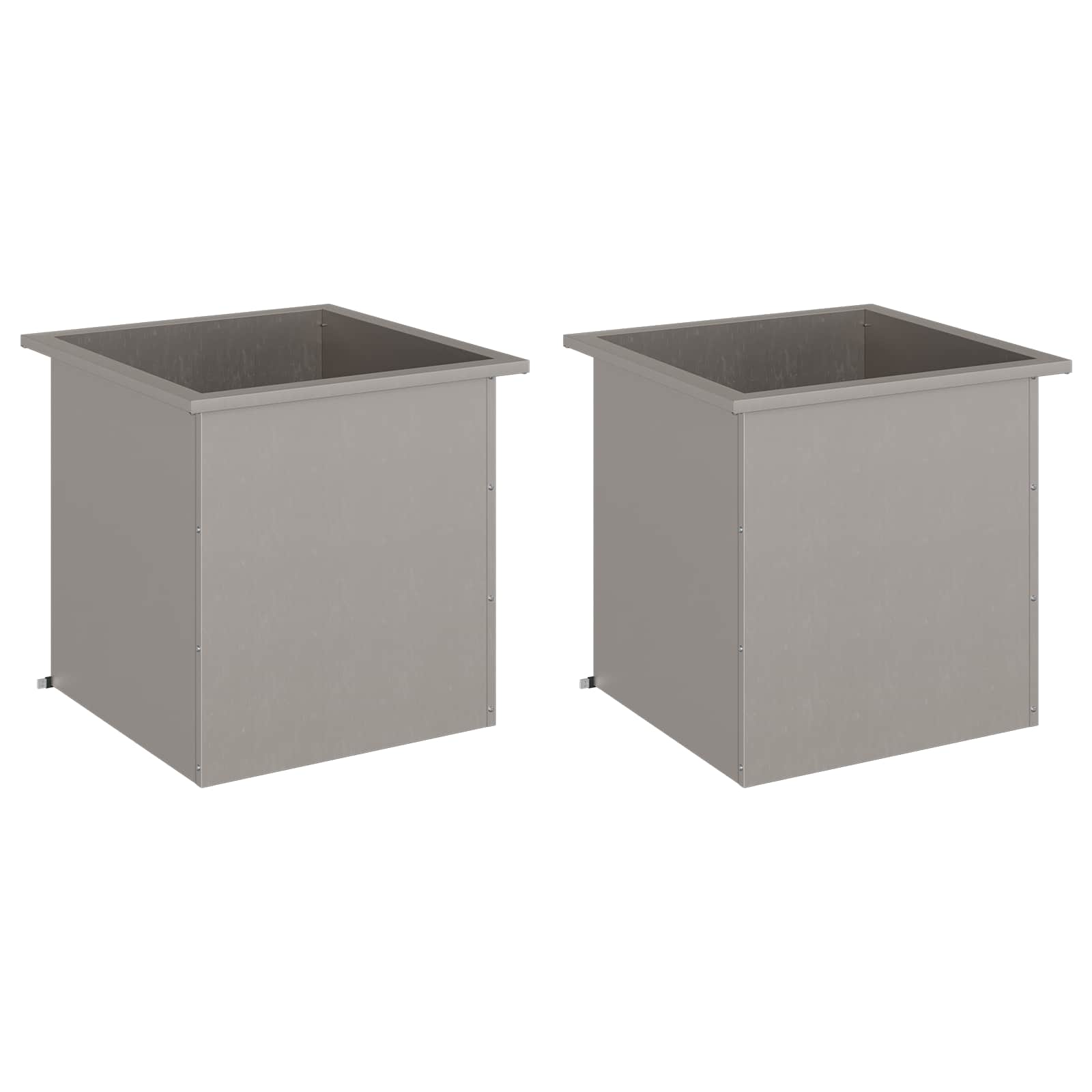 Garden Planter with LED 2 pcs Rusty 50 x 50 x 48 cm