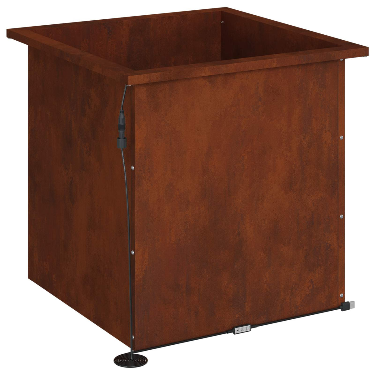 Garden Planter with LED 2 pcs Rusty 50 x 50 x 48 cm