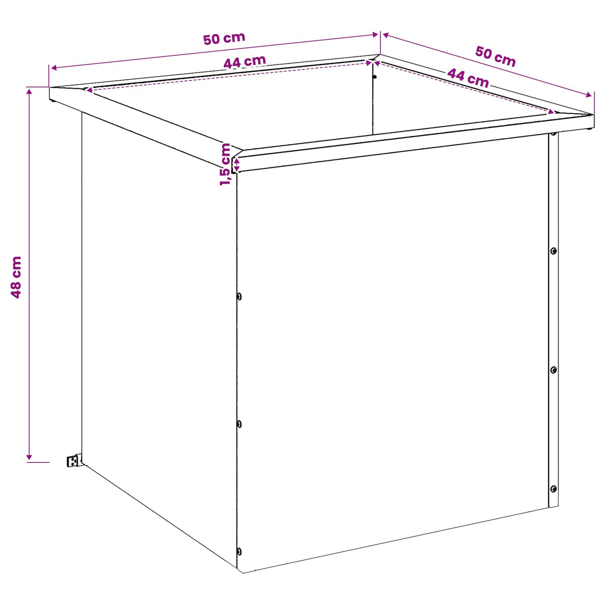 Garden Planter with LED 2 pcs Rusty 50 x 50 x 48 cm