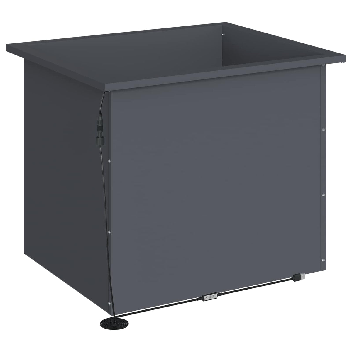 Garden Planter with LED 2 pcs Antracite 50 x 60 x 48 cm Steel