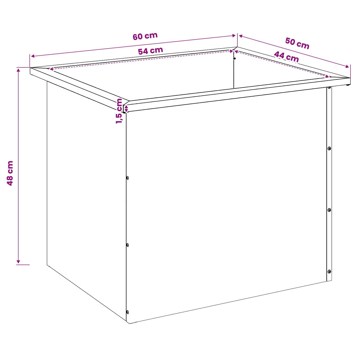 Garden Planter with LED 2 pcs Rusty 50 x 60 x 48 cm