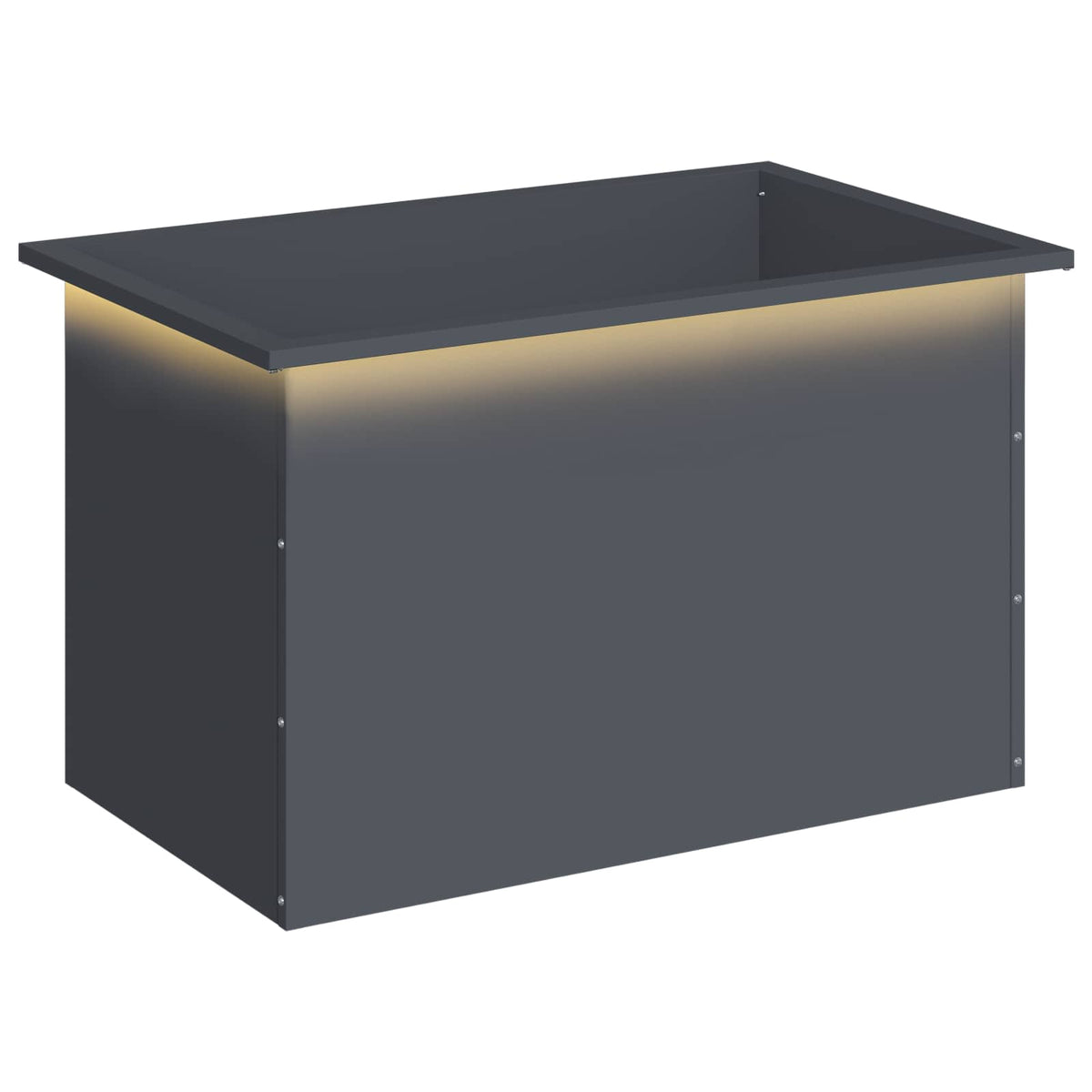 Garden Planter with LED Antracite 50 x 80 x 48 cm Steel