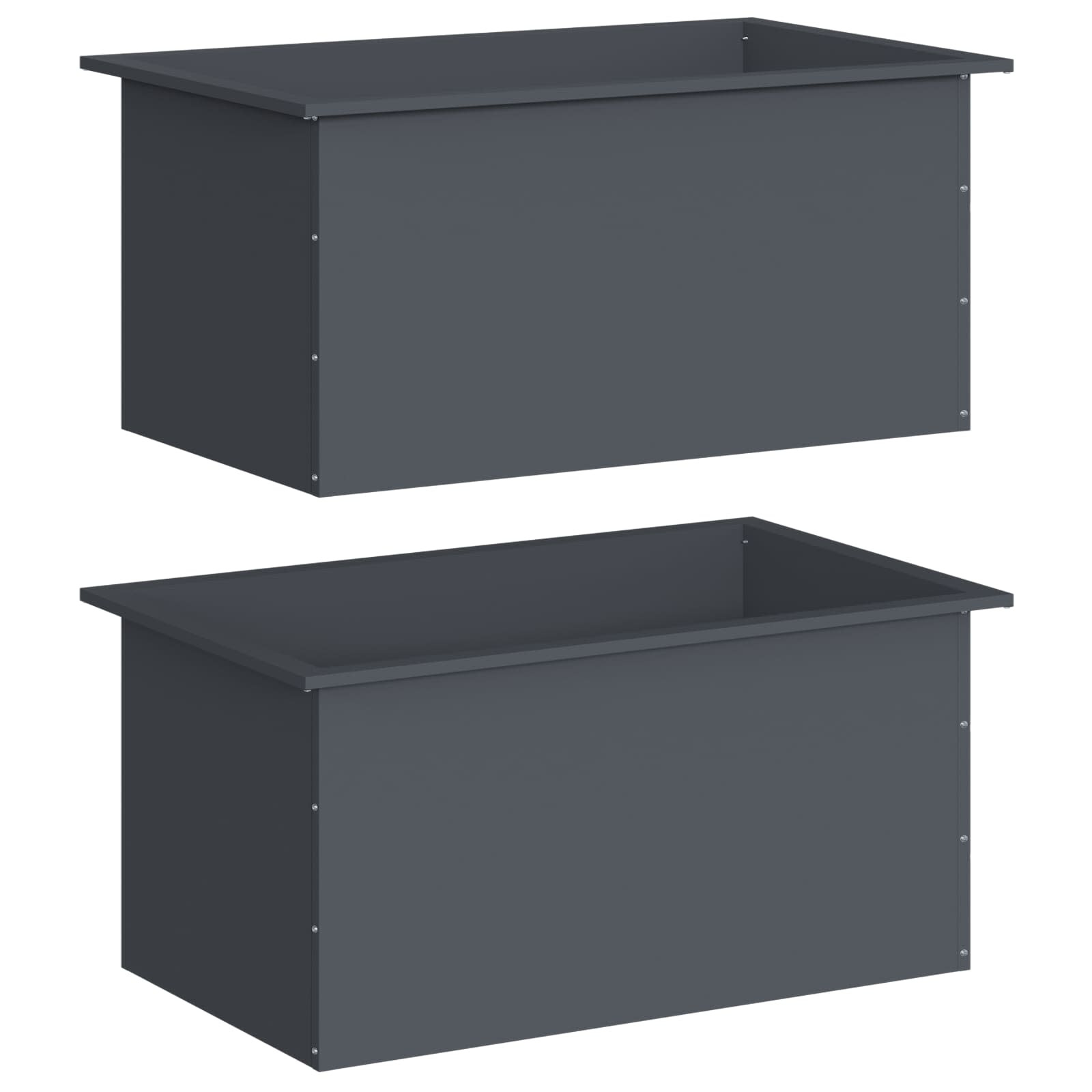 Garden Planter with LED 2 pcs Antracite 50 x 80 x 48 cm Steel