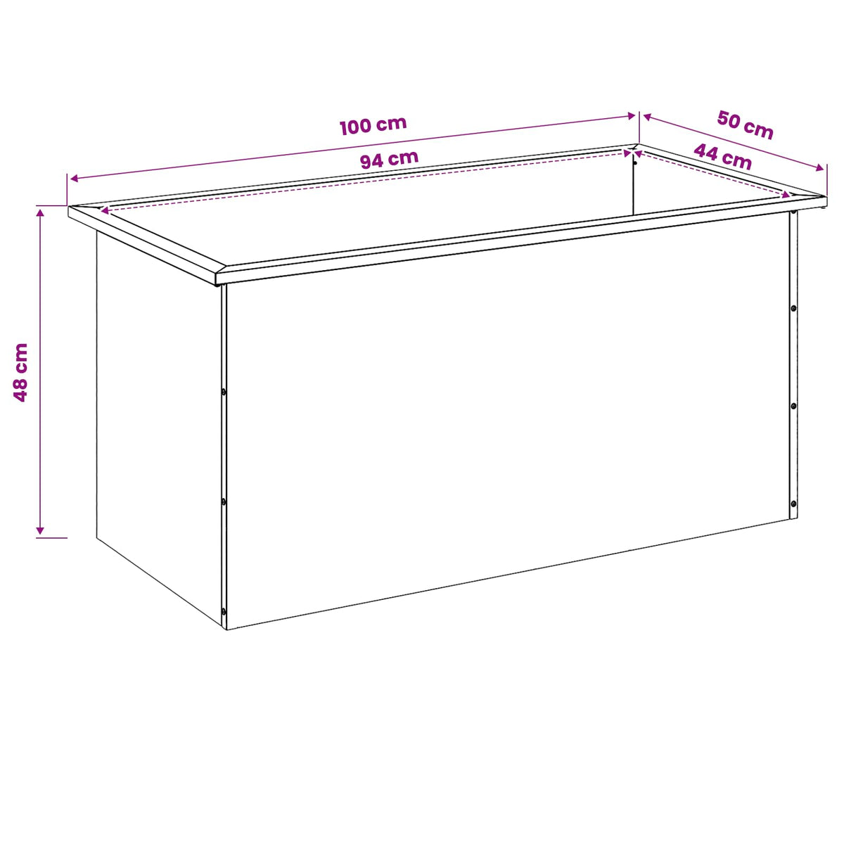 Garden Planter with LED 2 pcs Antracite 50 x 100 x 48 cm Steel