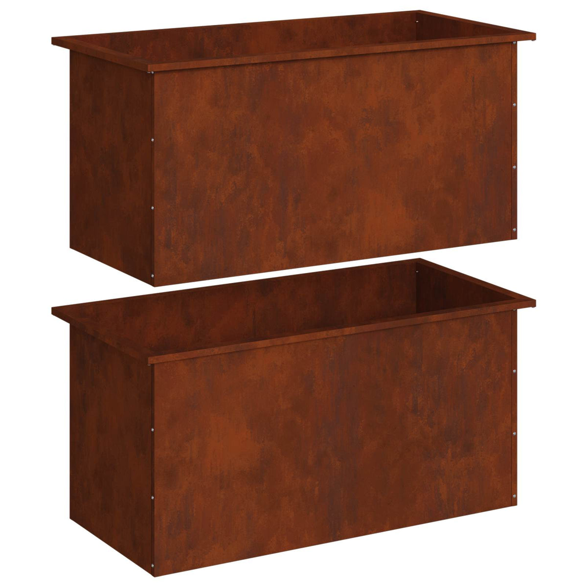 Garden Planter with LED 2 pcs Rusty 50 x 100 x 48 cm