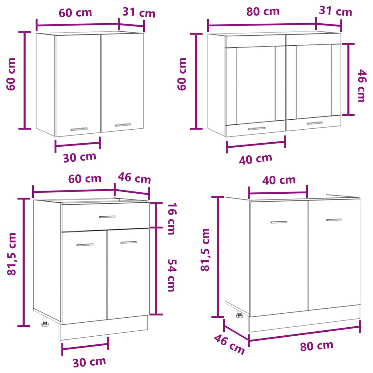 Kitchen Unit Lyon 4 pcs Concrete Grey Engineered Wood
