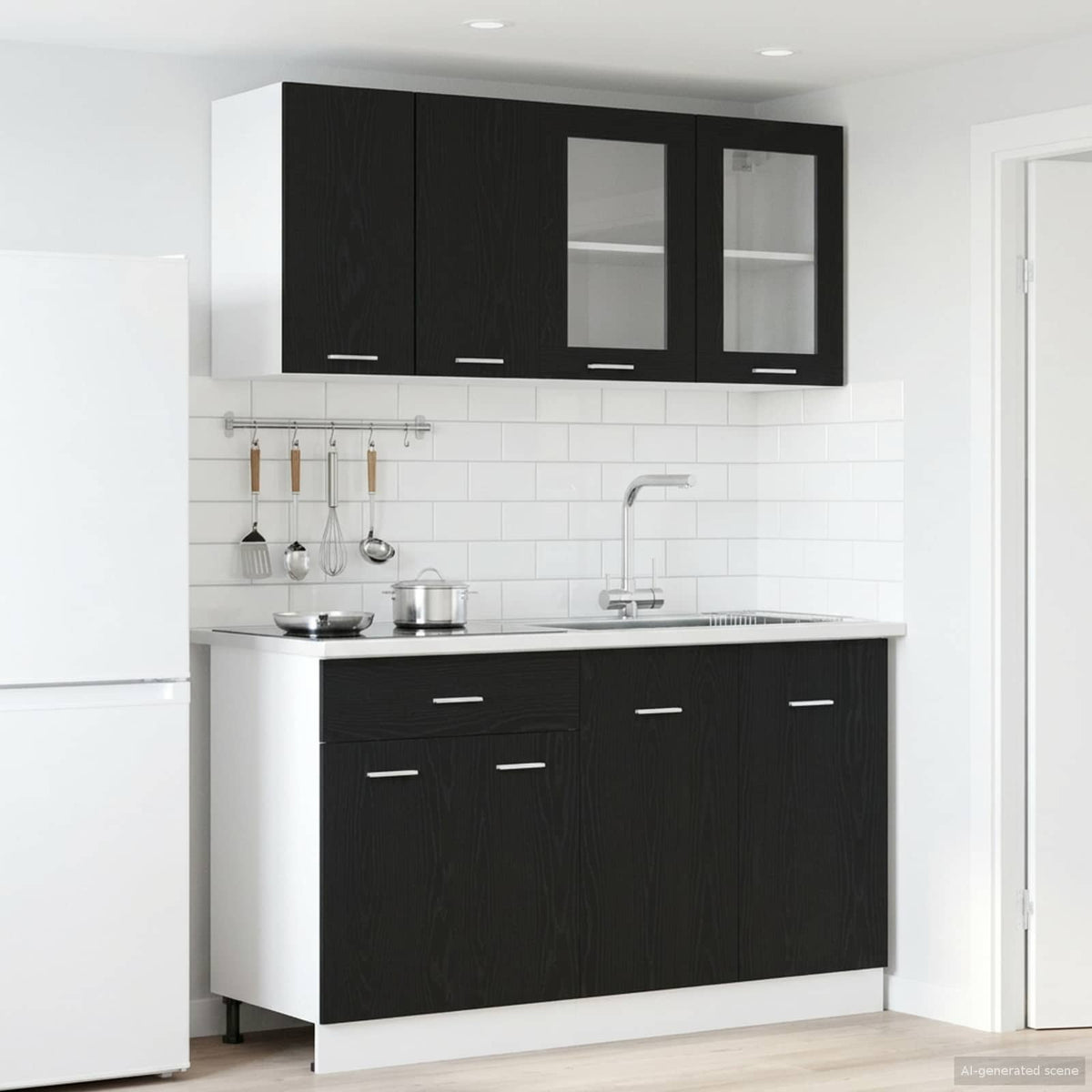 Kitchen Unit Lyon 4 pcs Black Oak Engineered Wood