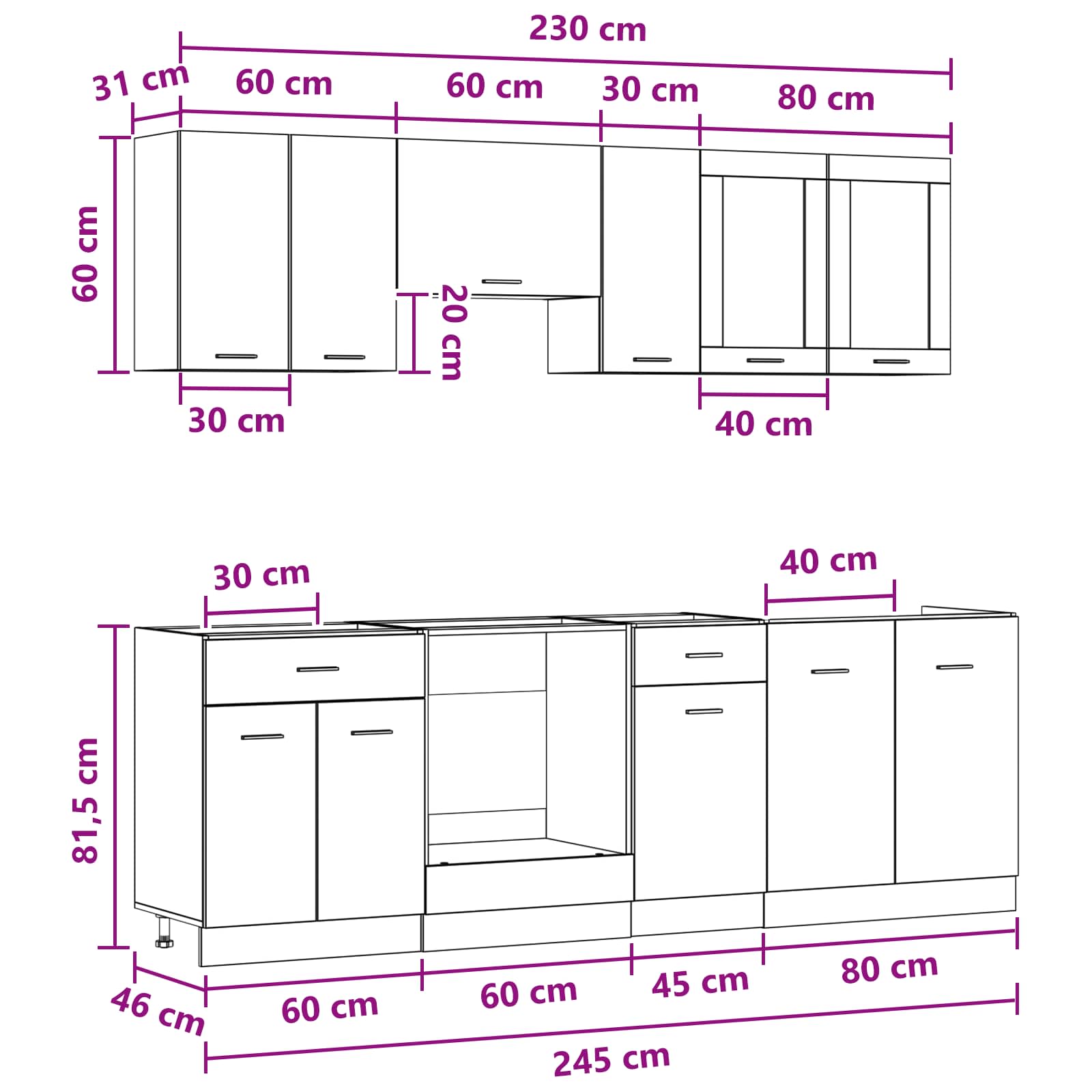 Kitchen Unit Lyon 8 pcs Engineered Wood