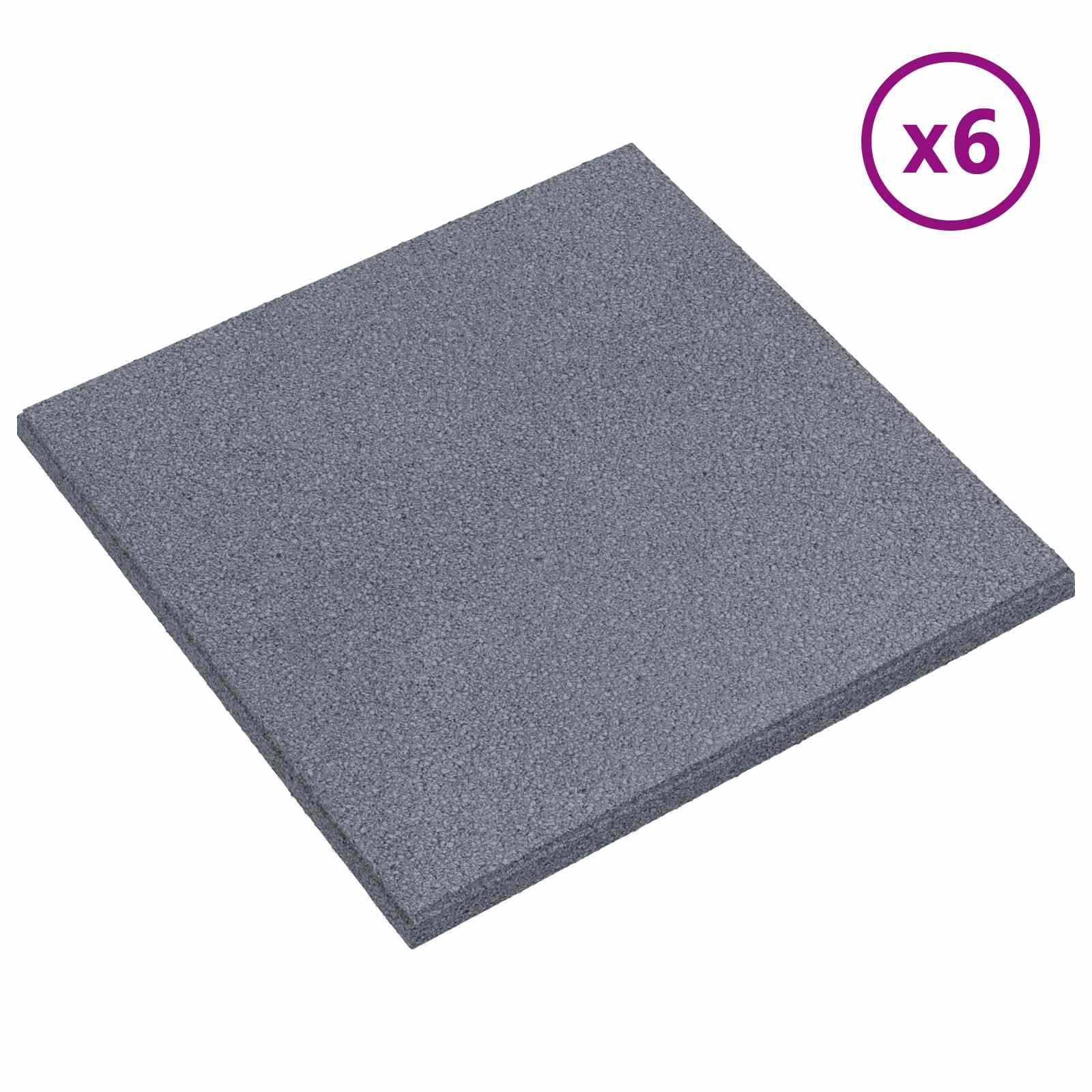 Fall Protection Tiles 6 pcs Grey 50 x 50 cm Rubber