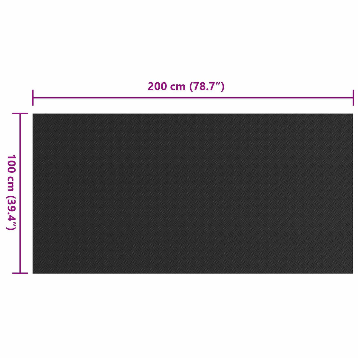 Floor Mat Black 1 x 2 m Rubber
