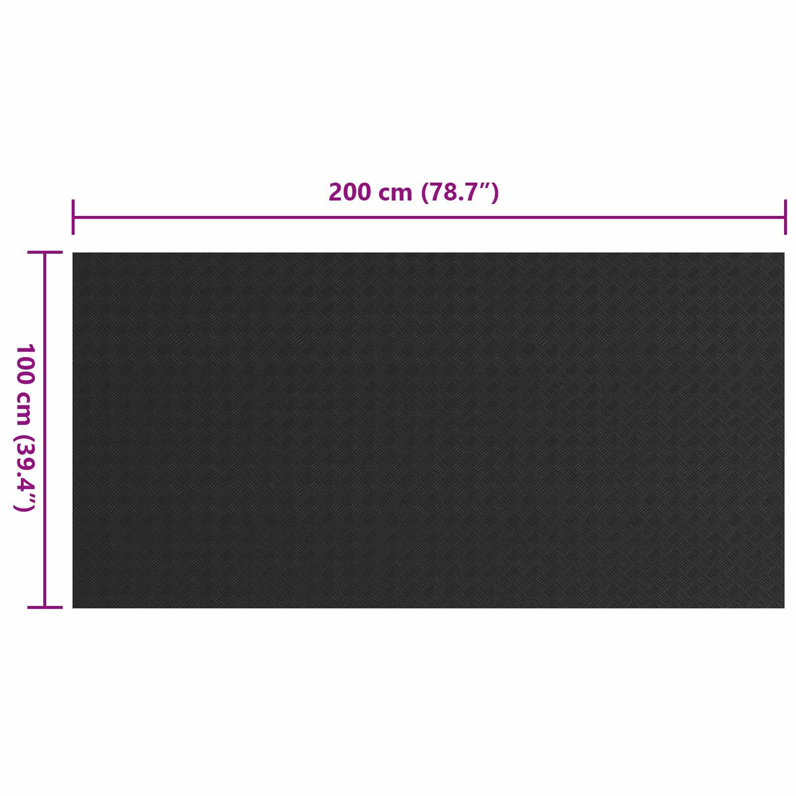 Floor Mat Black 1 x 2 m Rubber