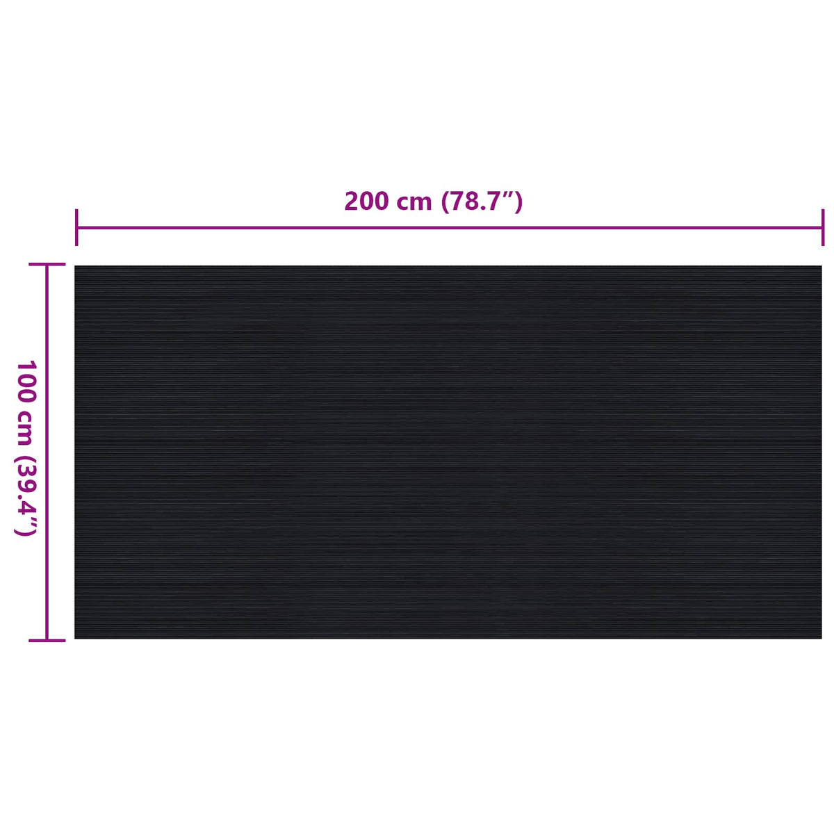 Floor Mat Black 1 x 2 m Rubber