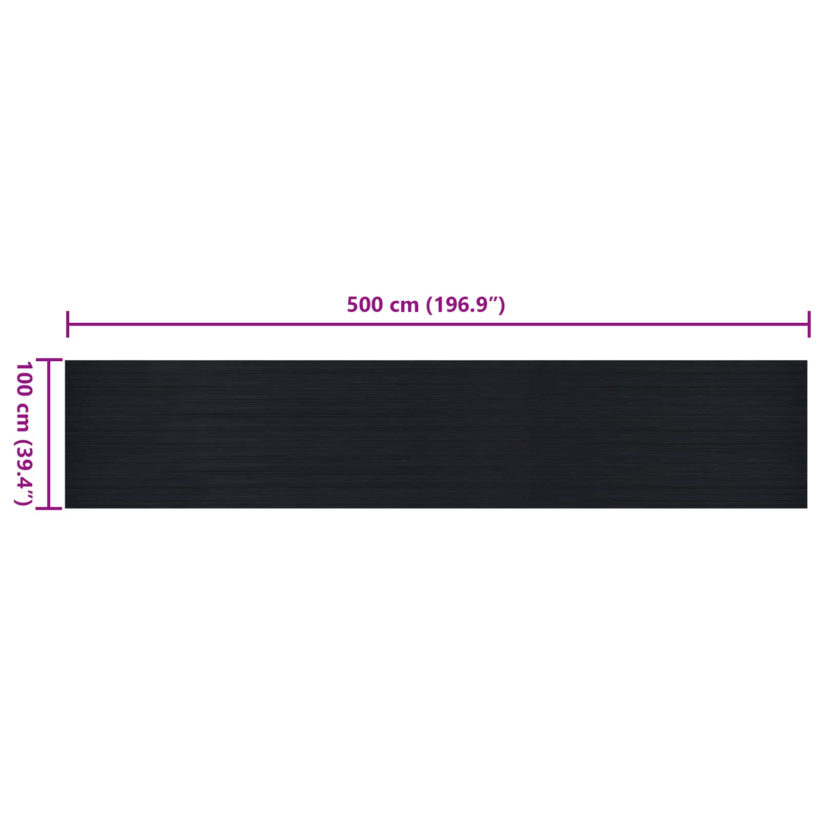 Floor Mat Black 1 x 5 m Rubber