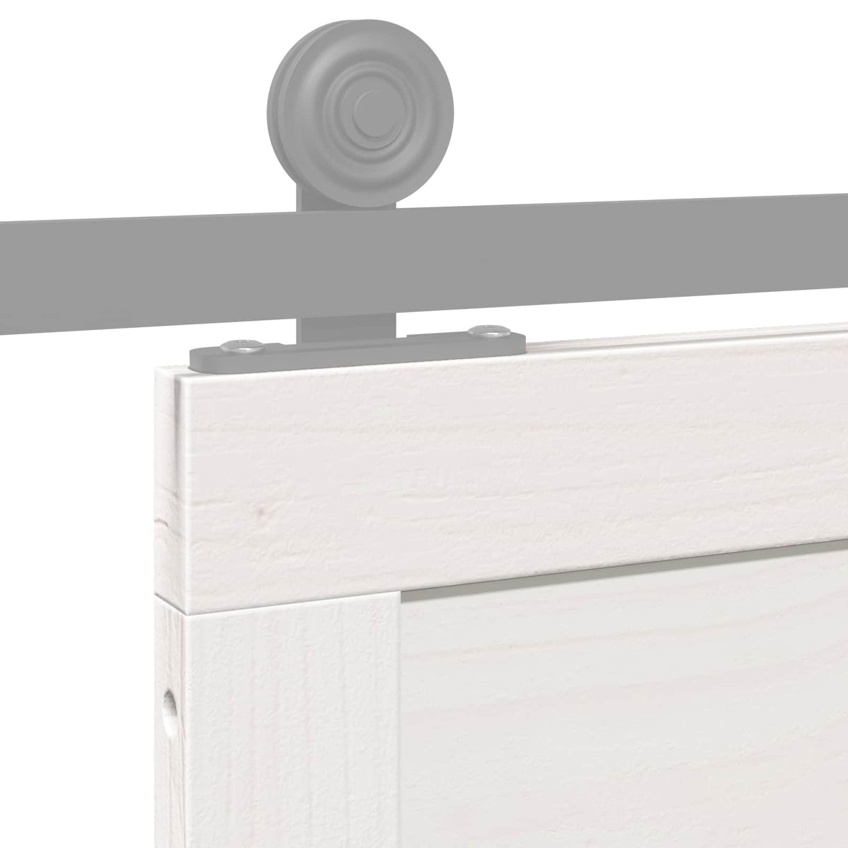 Barn Door White 90 x 2,5 x 208 cm Solid Pine Wood