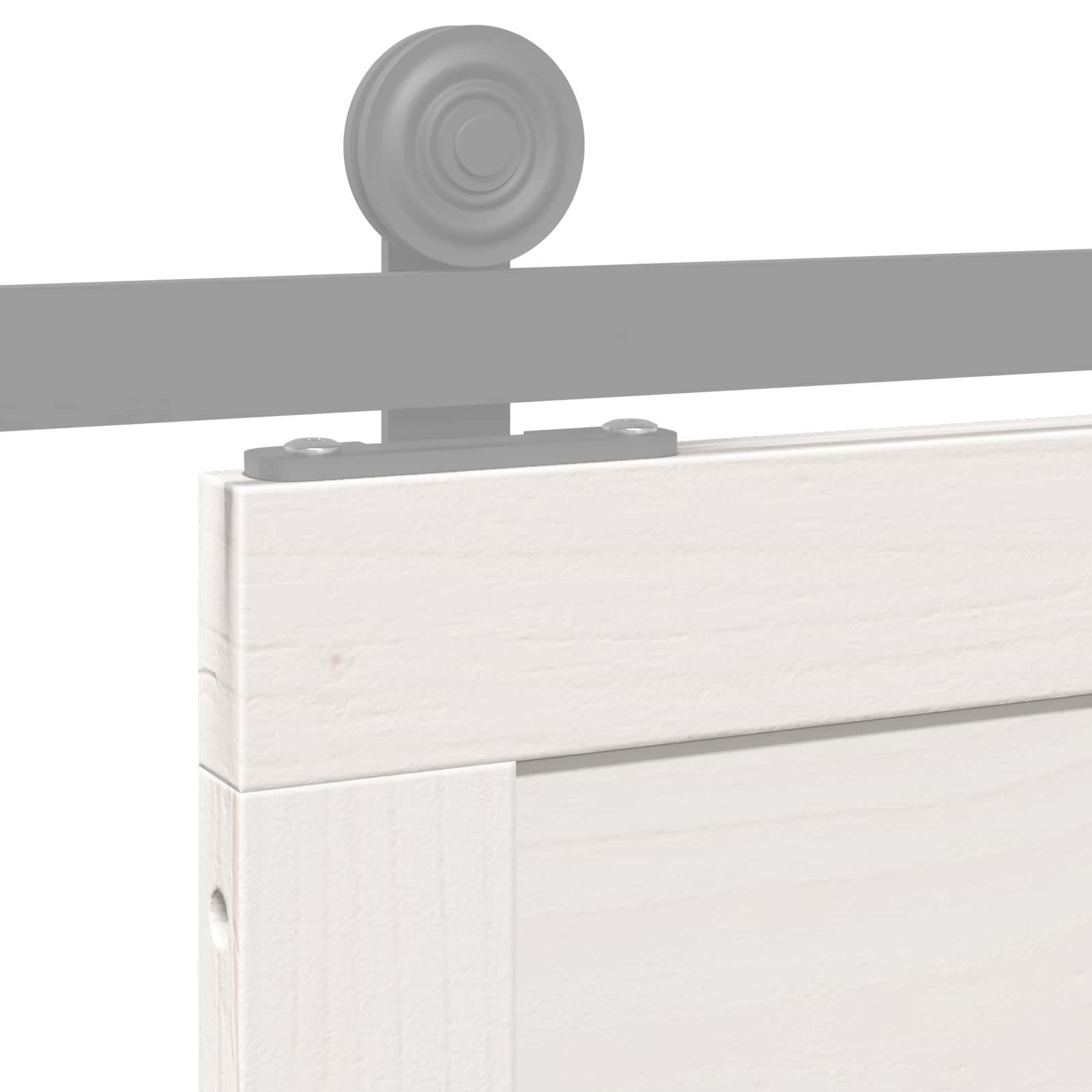 Barn Door White 90 x 2,5 x 208 cm Solid Pine Wood