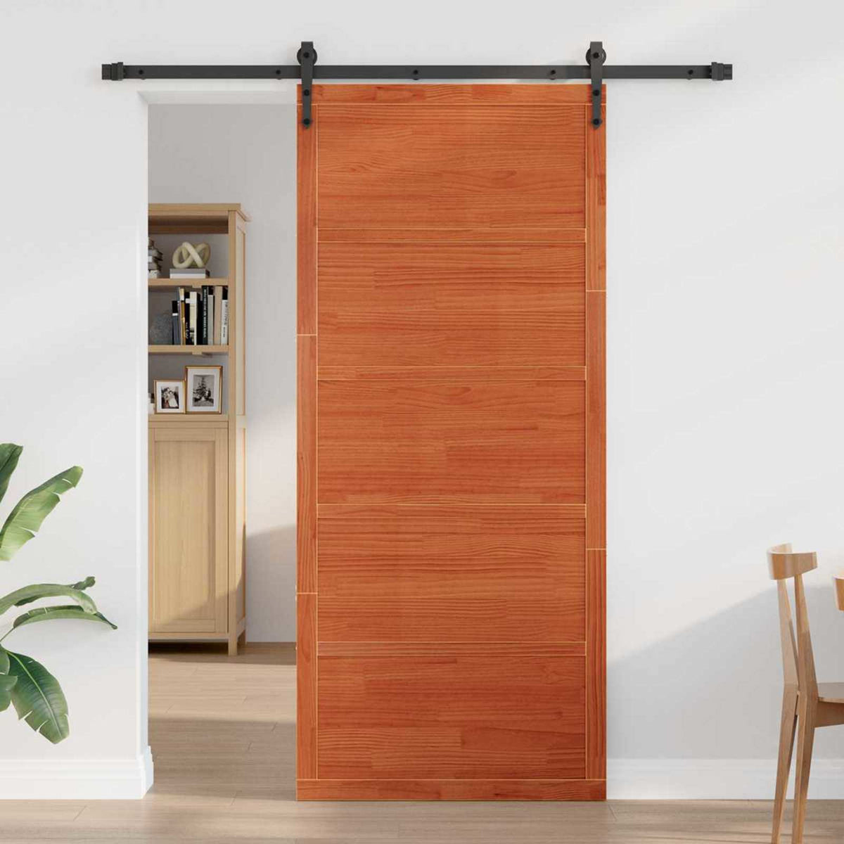 Barn Door Wax Brown 90 x 2,5 x 208 cm Solid Pine Wood