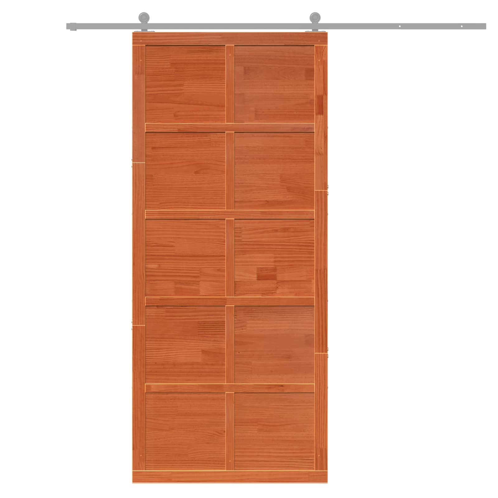 Barn Door Wax brown 90 x 2,5 x 208 cm Solid Pine Wood