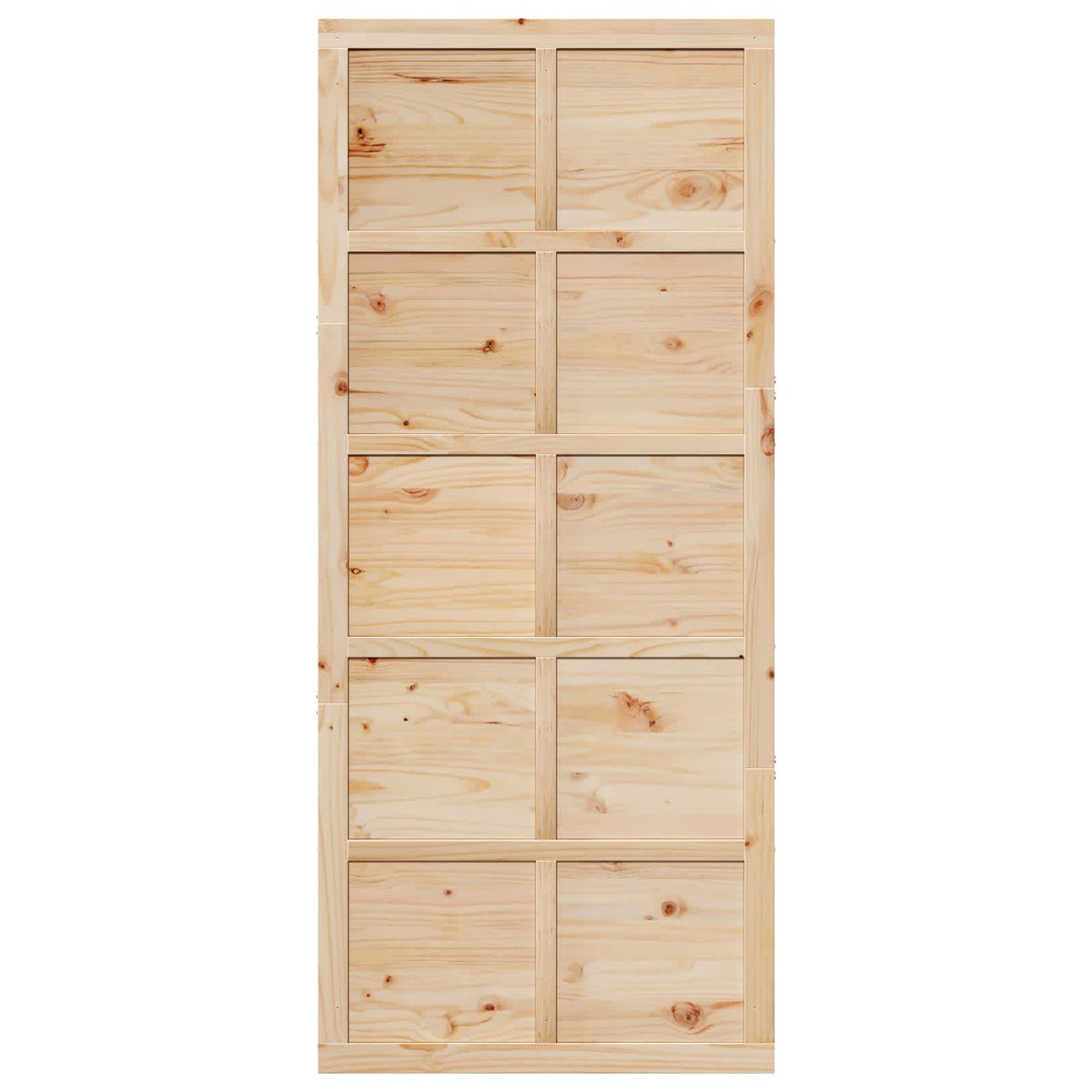 Barn Door Natural 80 x 2,5 x 208 cm Solid Pine Wood