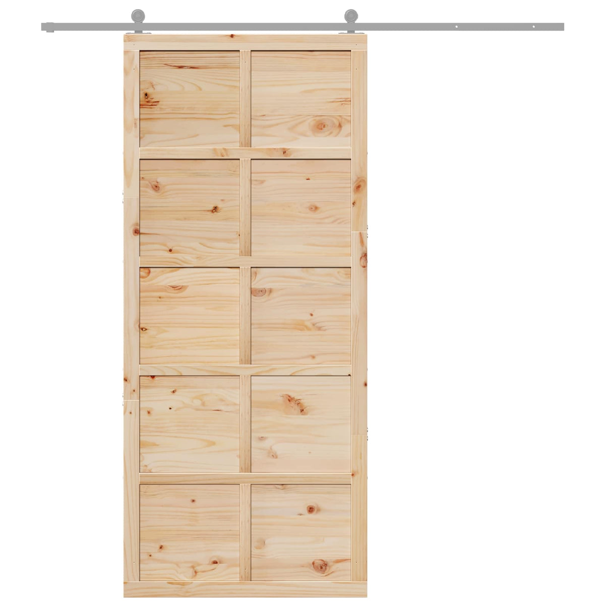 Barn Door Natural 80 x 2,5 x 208 cm Solid Pine Wood