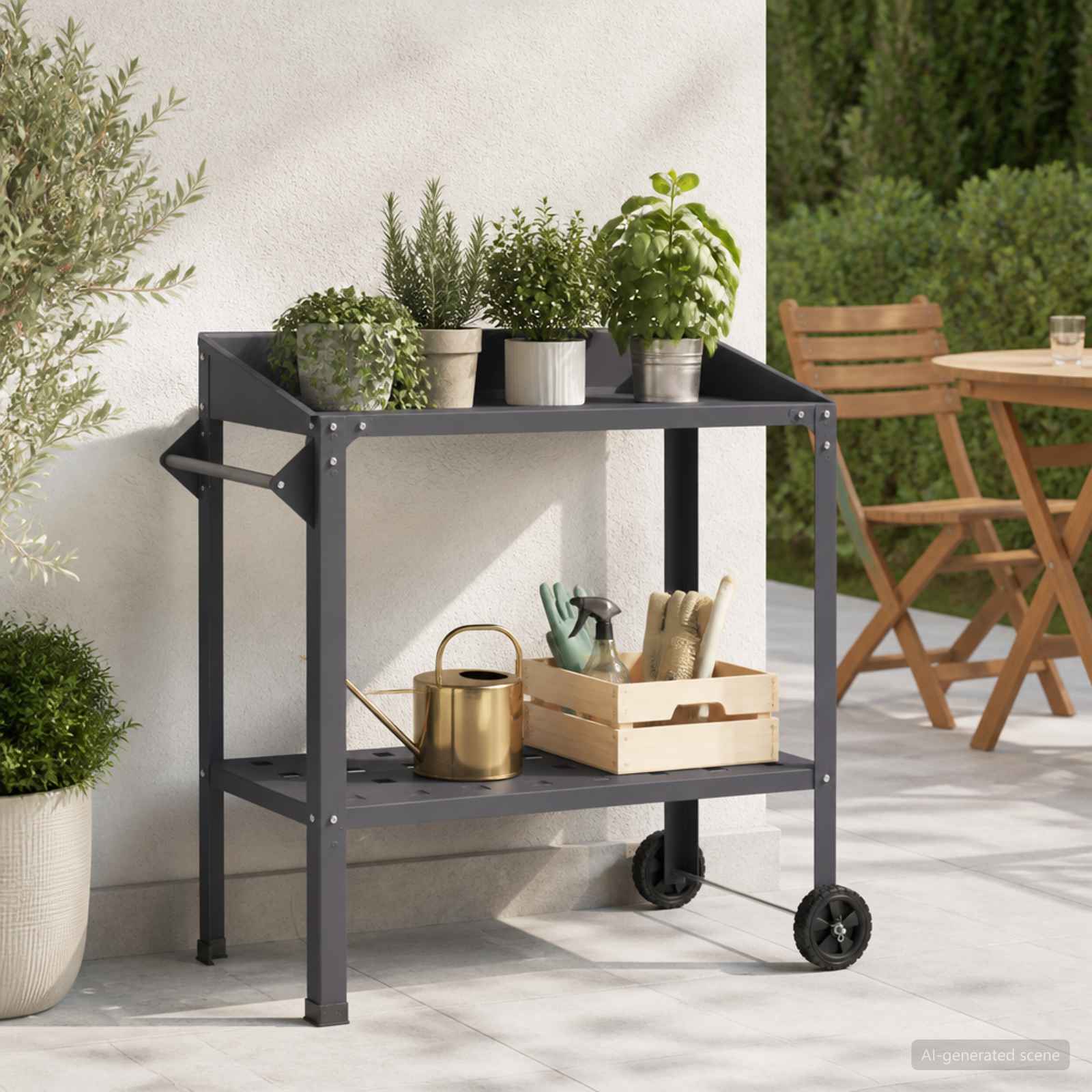 Potting Table with Wheels 96 x 50 x 89 cm Cold-rolled Steel