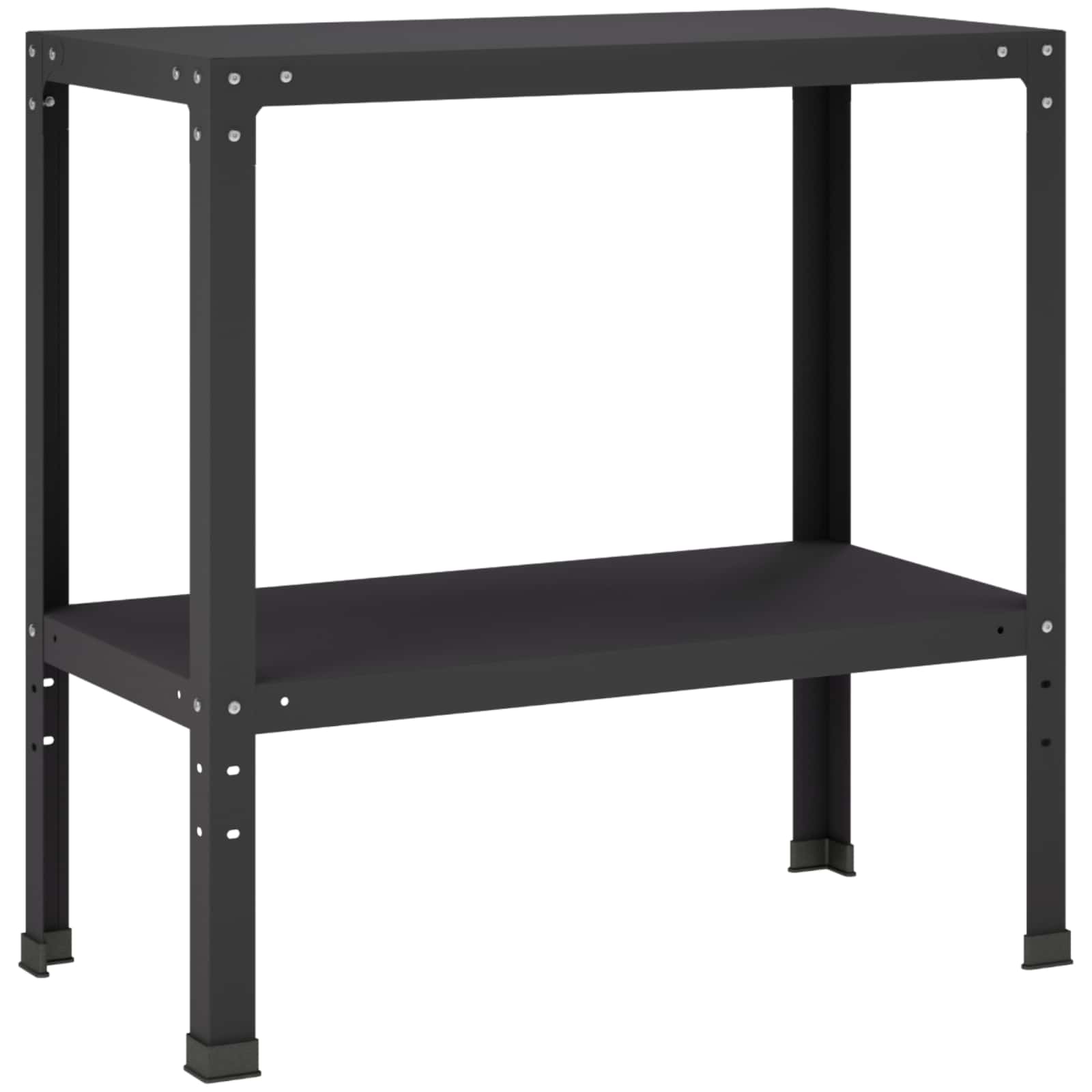 Potting Table 60 x 40 x 80 cm Powder-Coated Steel Black