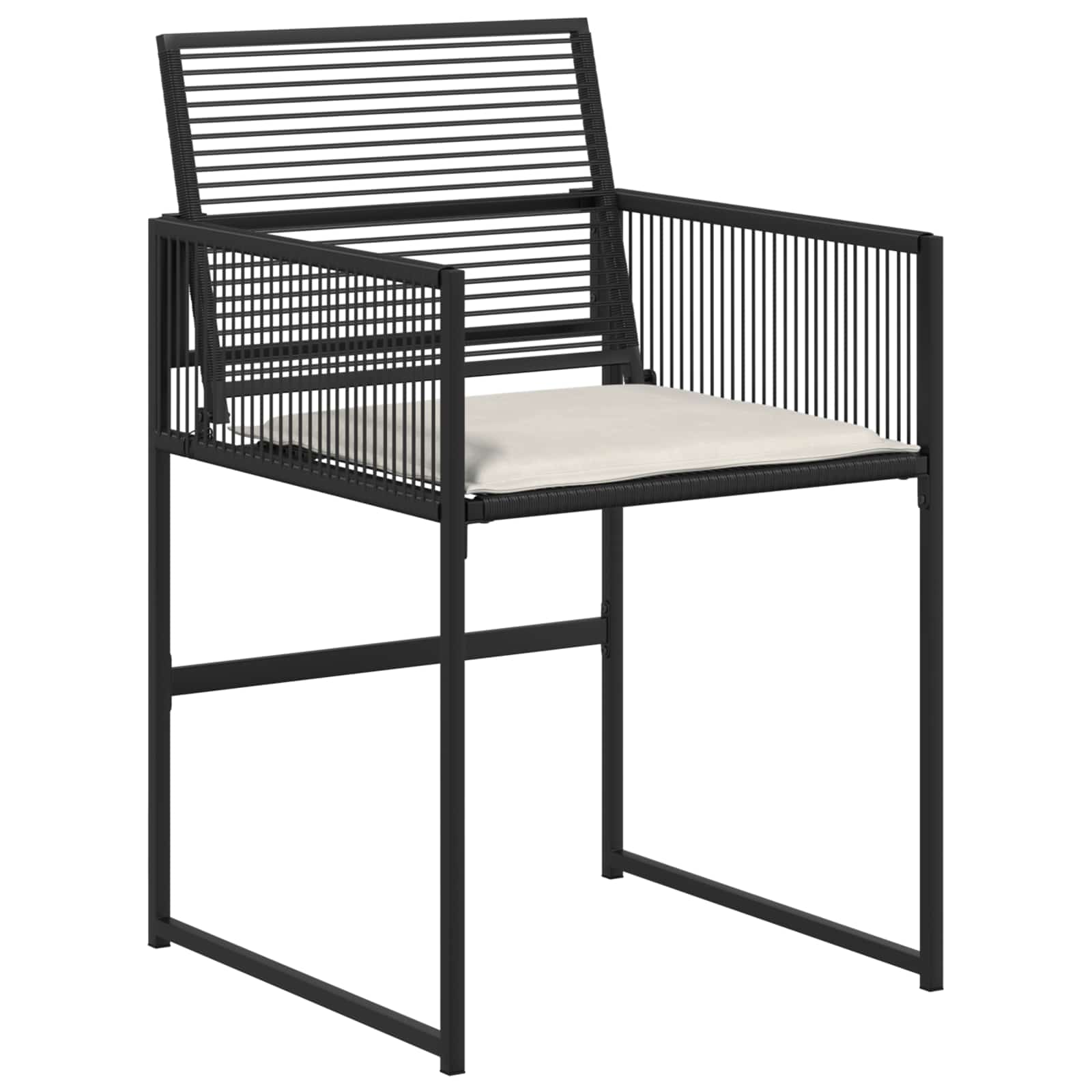 Garden Dining Set 5 pcs Black Poly Rattan
