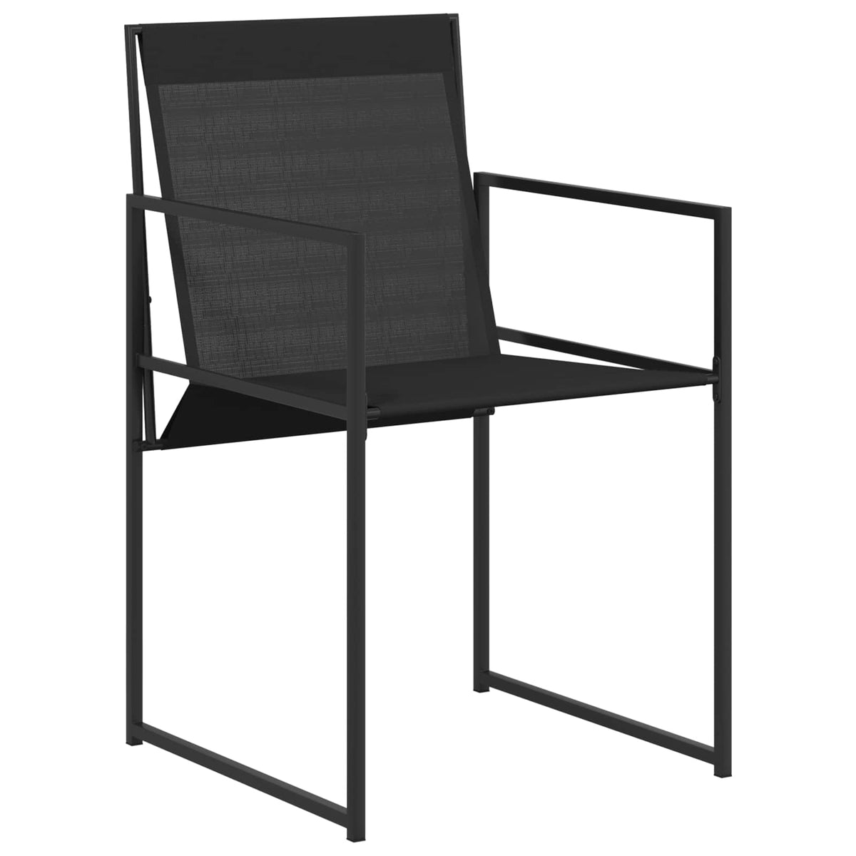Garden Dining Set 5 pcs Black Textilene and Steel
