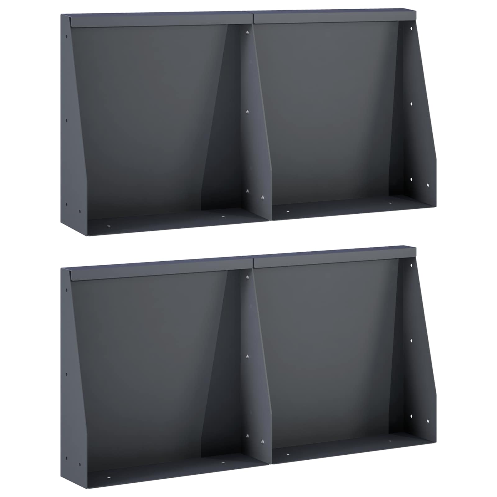 Retaining Wall 4 pcs 40 x 12 x 50 cm Steel Anthracite