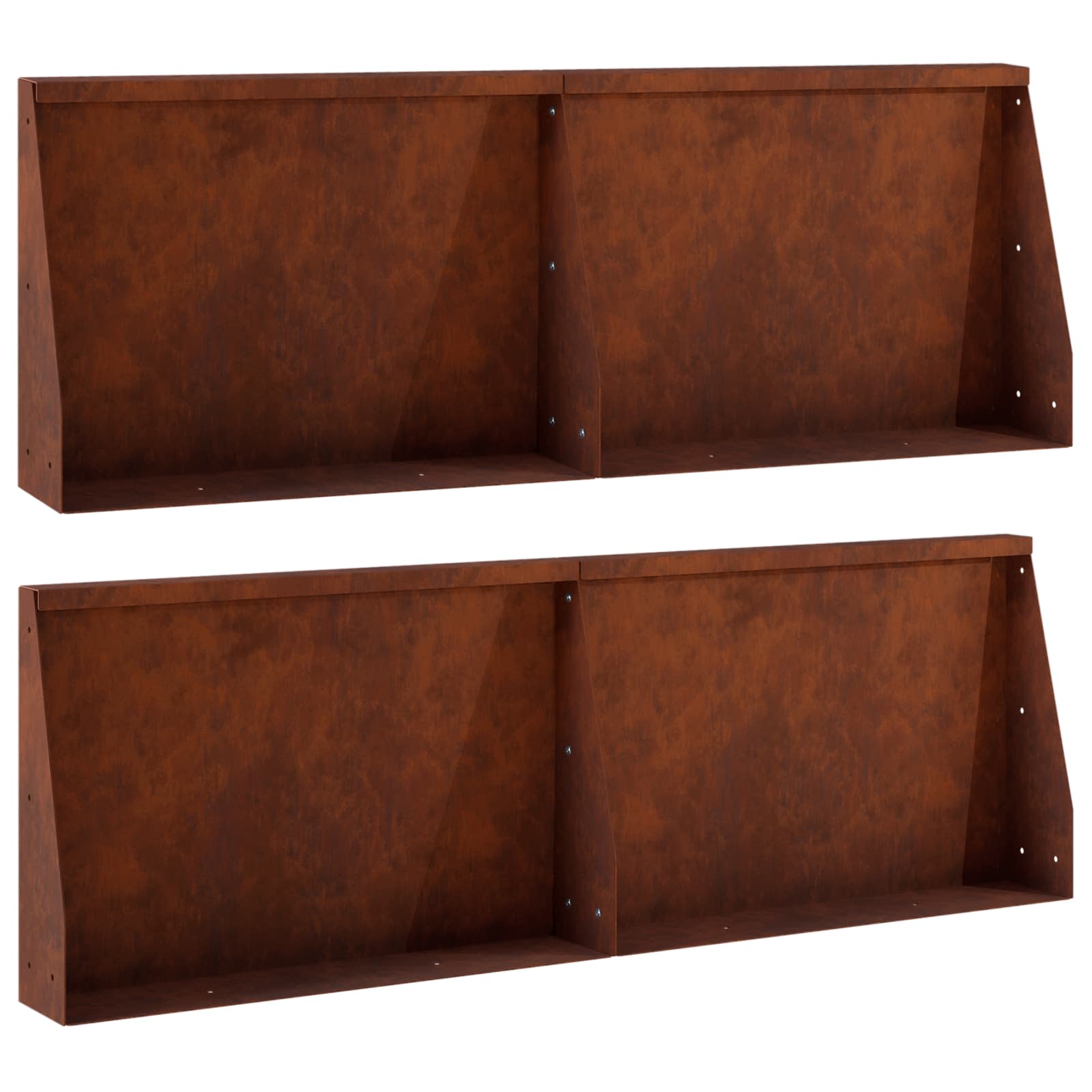 Retaining Wall 4 pcs 60 x 12 x 40 cm Weathering Steel Rusty