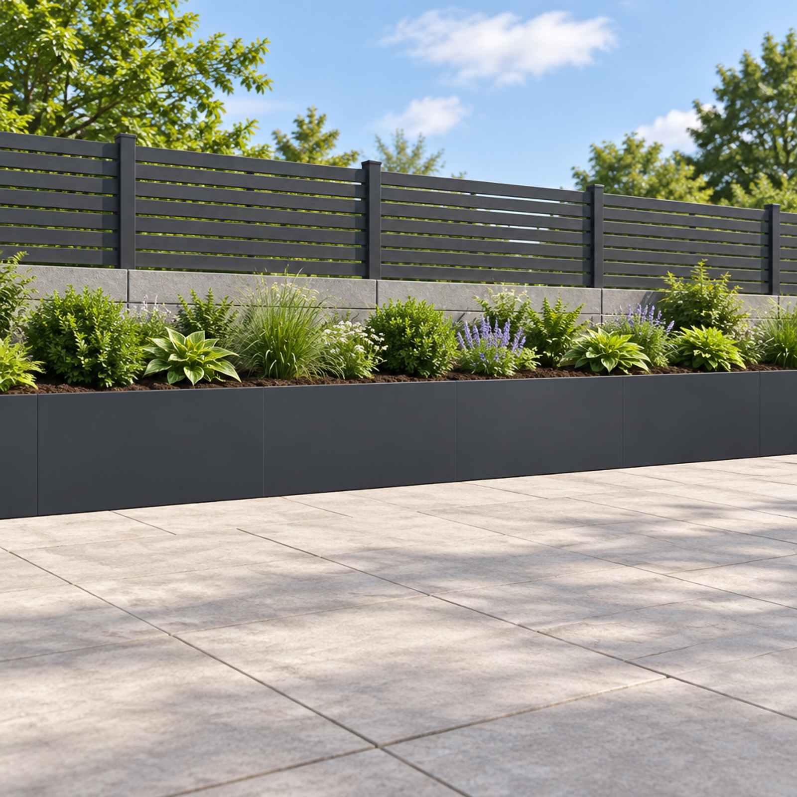 Retaining Wall 4 pcs 80 x 12 x 30 cm Steel Anthracite