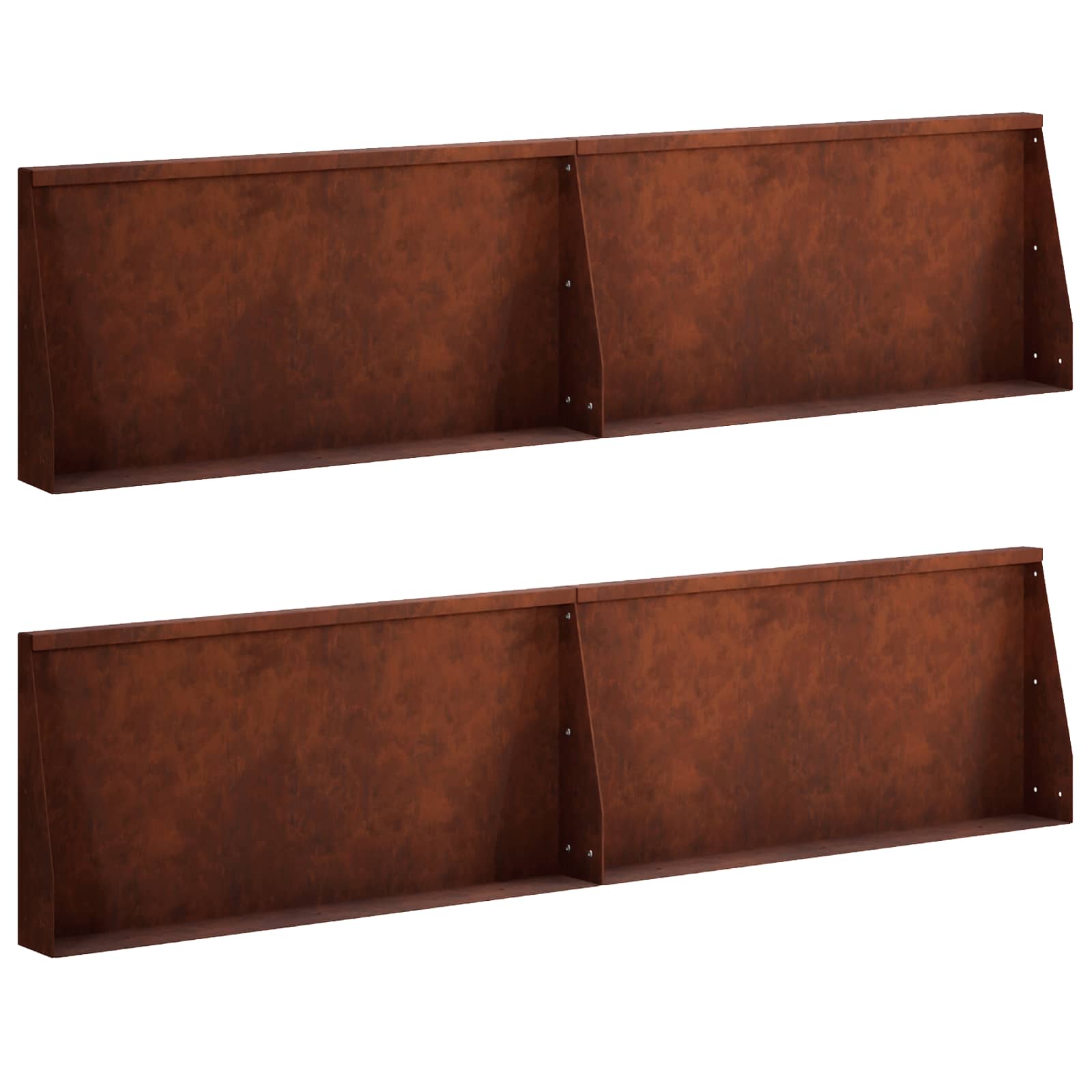 Retaining Wall 4 pcs 80 x 12 x 50 cm Weathering Steel Rusty