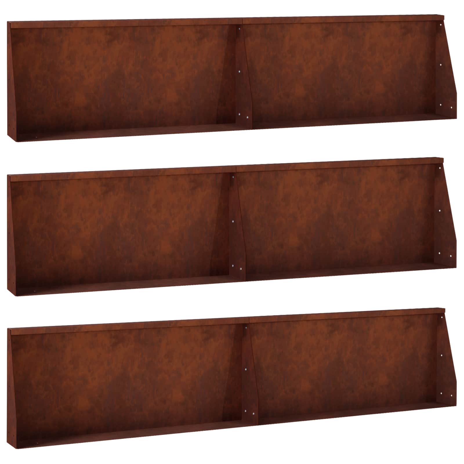 Retaining Wall 6 pcs 100 x 12 x 30 cm Weathering Steel Rusty