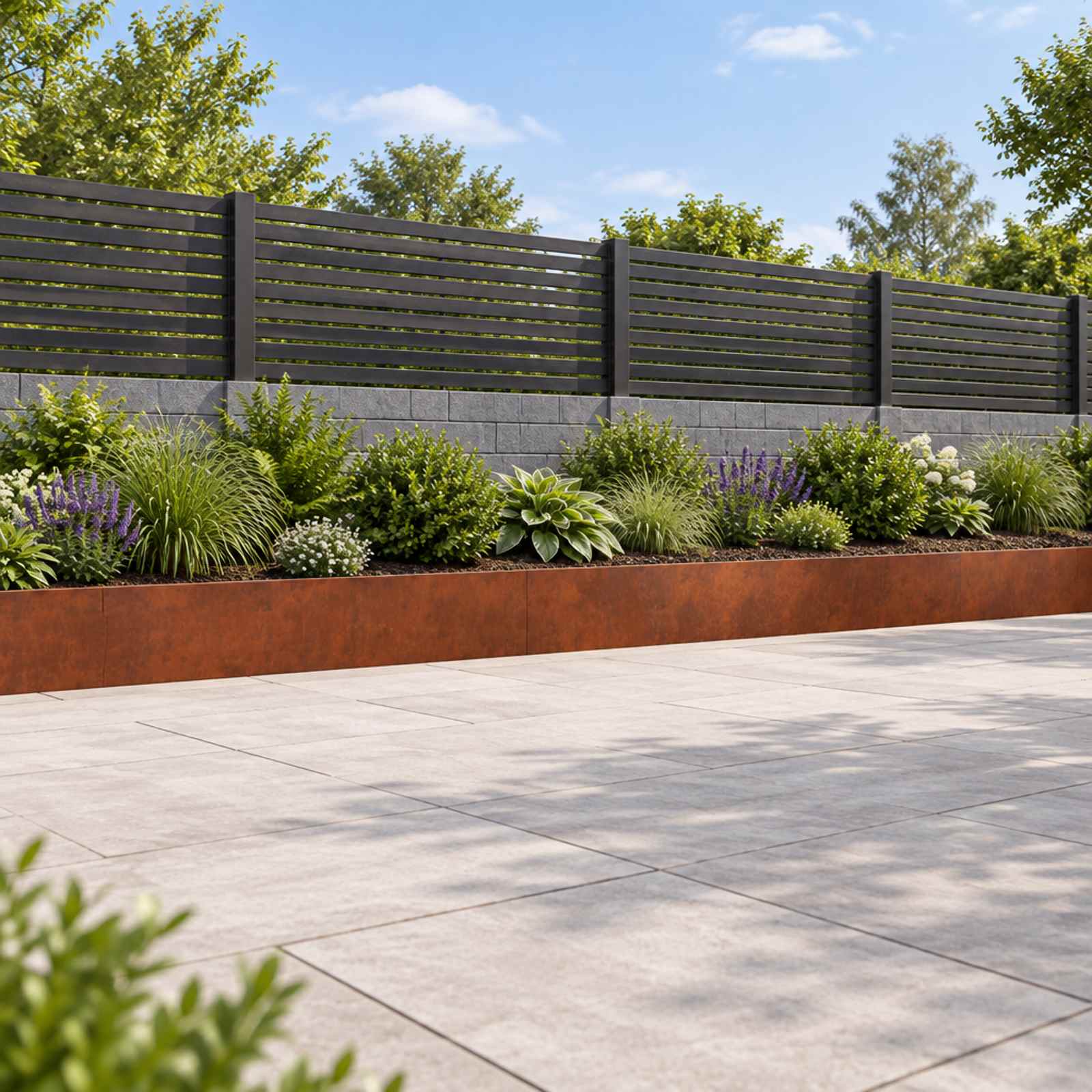 Retaining Wall 6 pcs 100 x 12 x 30 cm Weathering Steel Rusty
