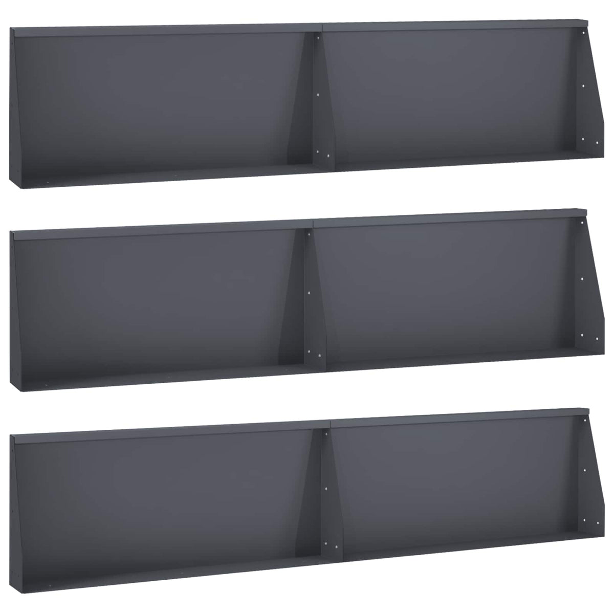 Retaining Wall 6 pcs 100 x 12 x 50 cm Steel Anthracite