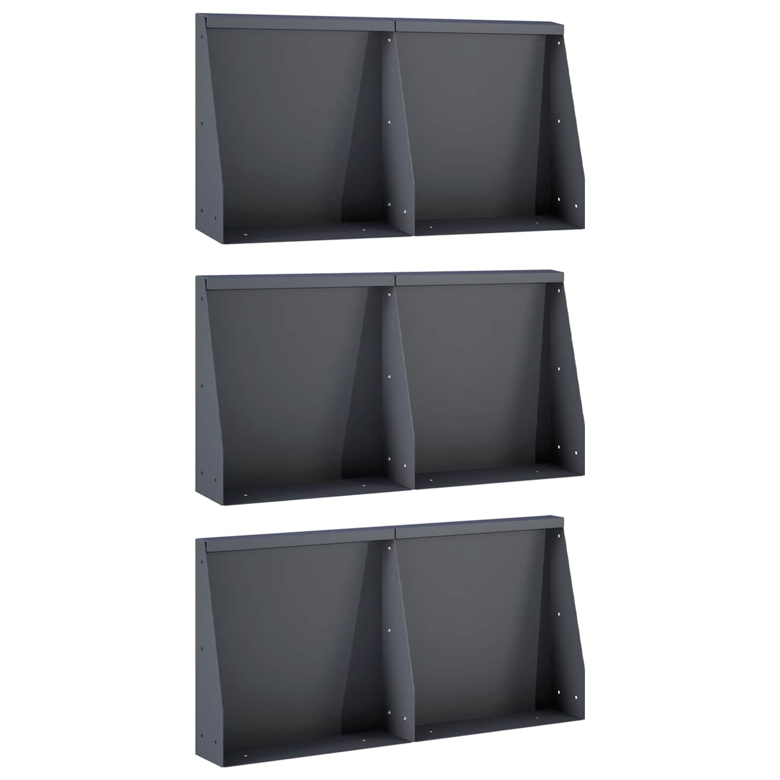 Retaining Wall 6 pcs 40 x 12 x 30 cm Steel Anthracite