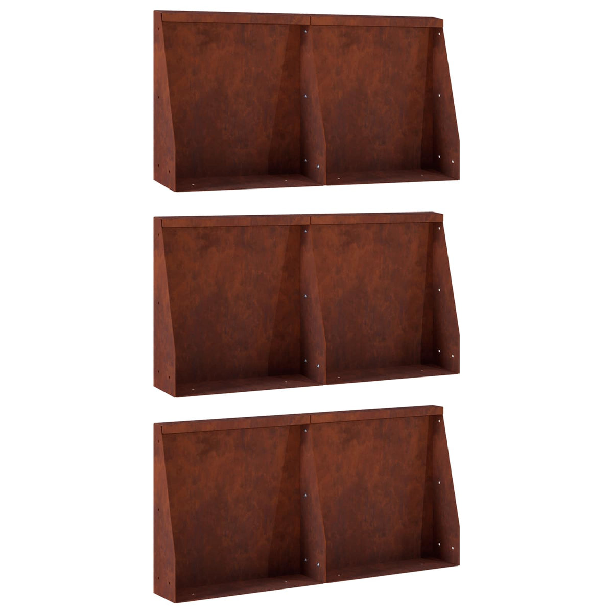 Retaining Wall 6 pcs 40 x 12 x 30 cm Weathering Steel Rusty