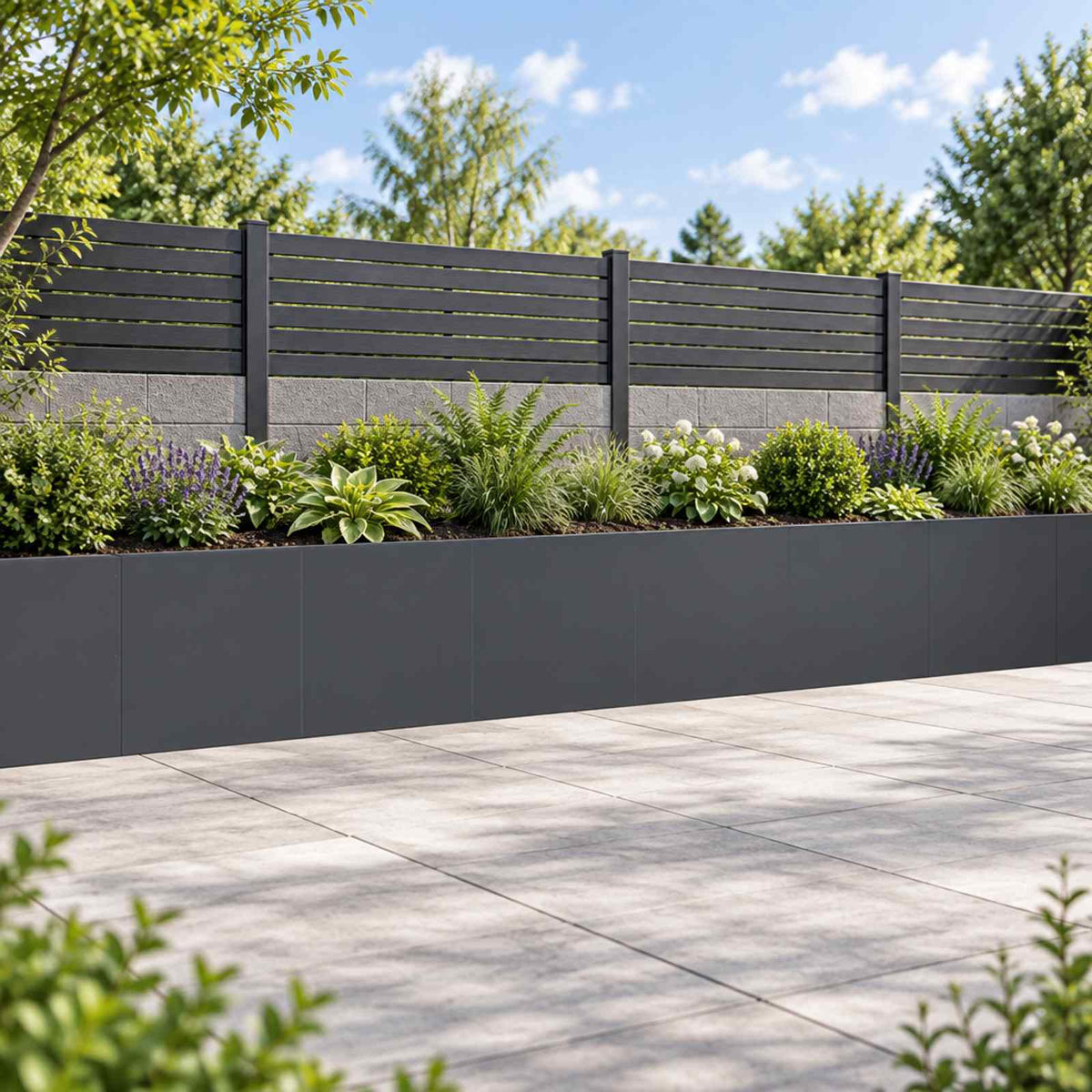 Retaining Wall 6 pcs 40 x 12 x 50 cm Steel Anthracite