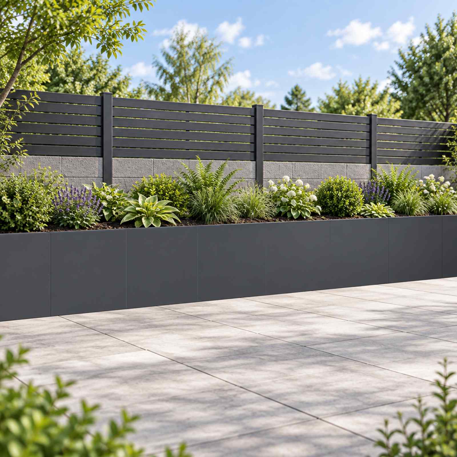 Retaining Wall 6 pcs 40 x 12 x 50 cm Steel Anthracite